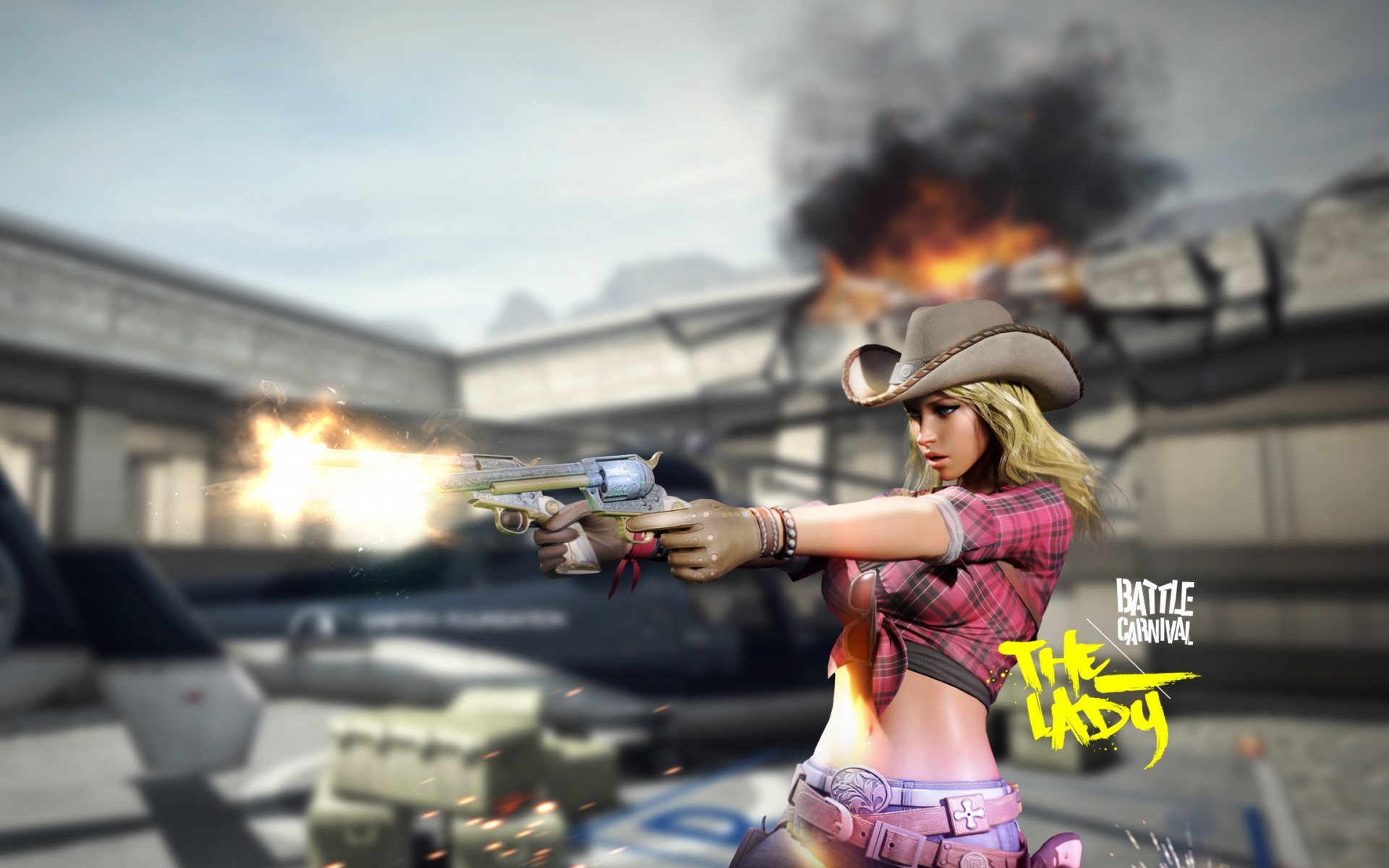 Battle Carnival, The Lady, Videogioco, Cowgirl, Pistola, 16:10 Full HD, sfondo widescreen