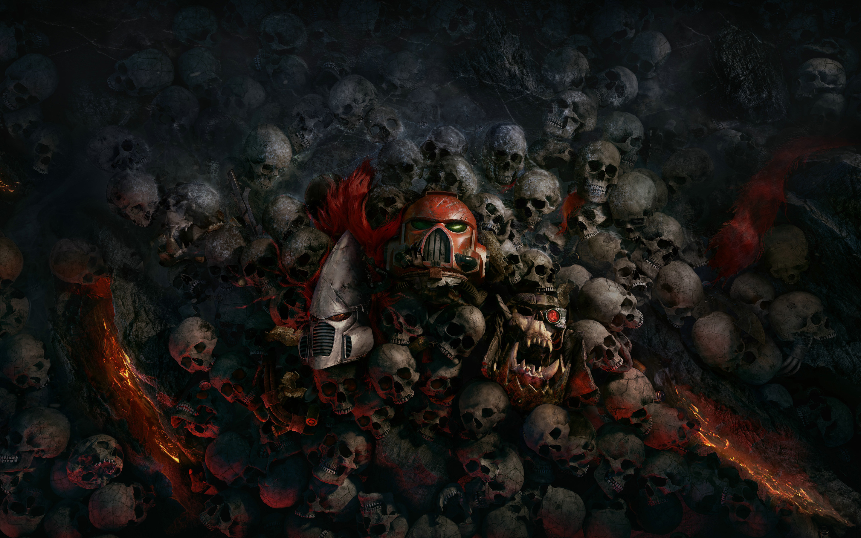 Warhammer 40,000, Space Marine, Teschi, Videogioco, 2880x1800, sfondo MacBook Pro