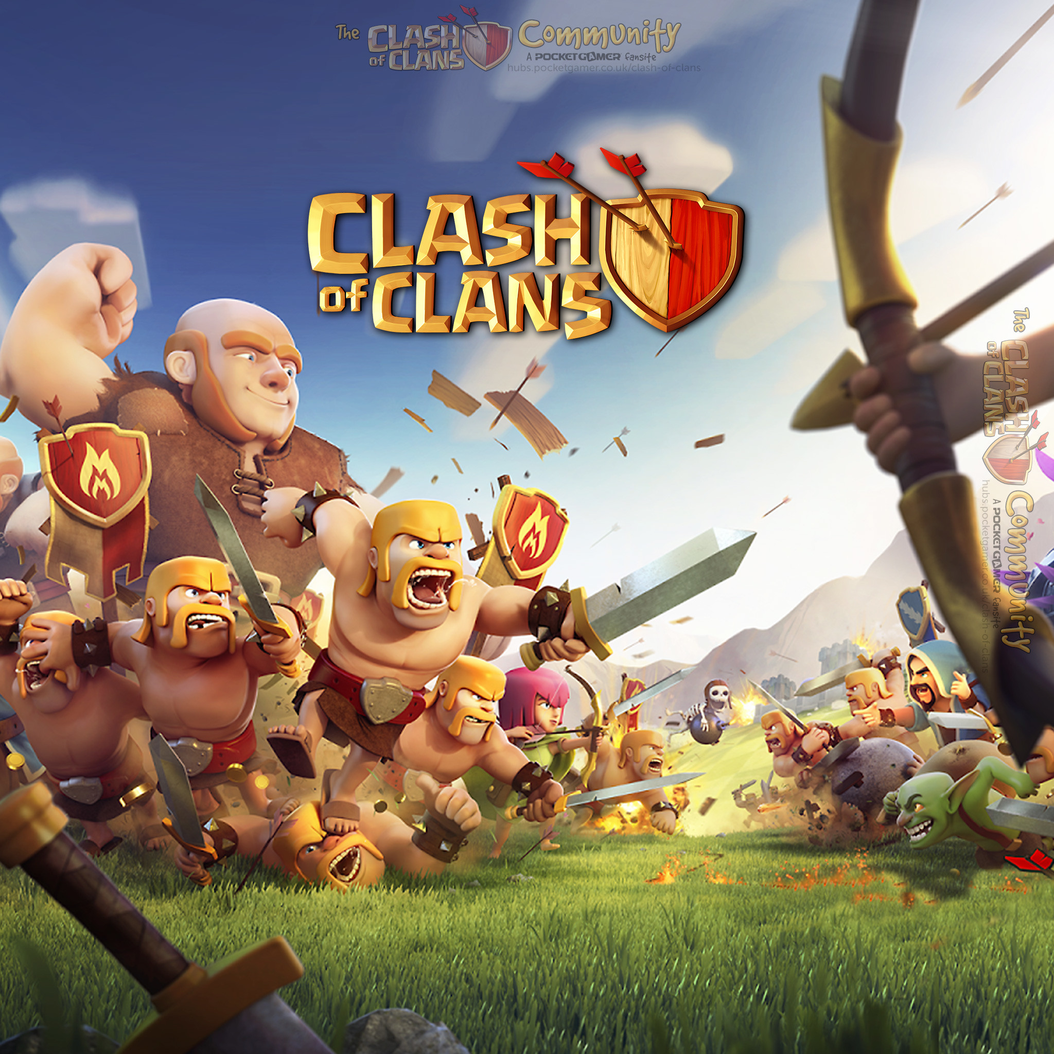 Gigante, Barbaro, Arciera, Clash of Clans, Battaglia, sfondo per iPad e tablet