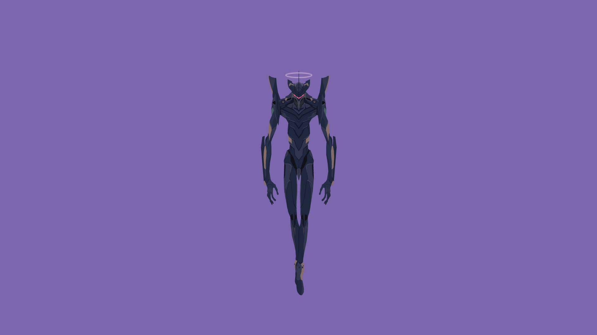 Evangelion Unità-01, Neon Genesis Evangelion, Minimalismo, Sfondo viola, wallpaper per portatile