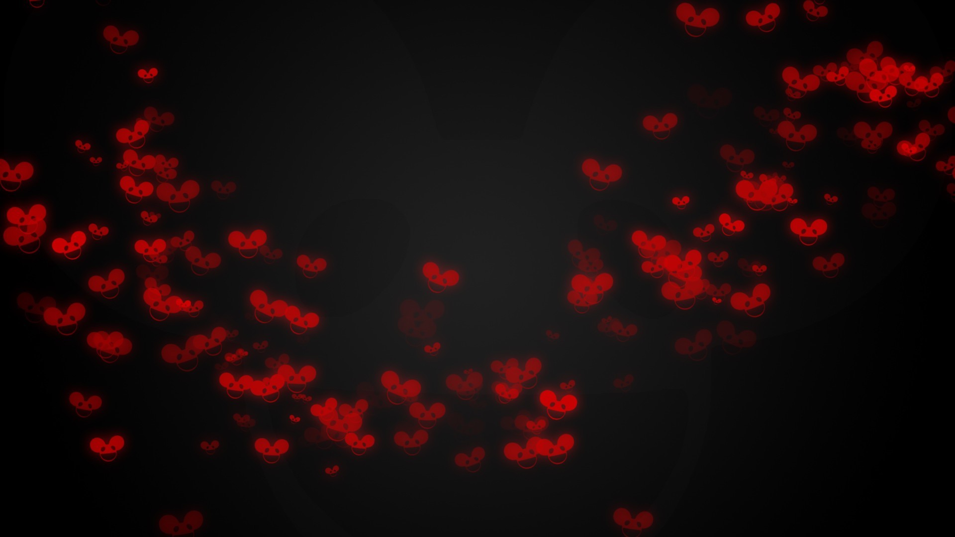 Cuori rossi, Sfondo nero, 16:9 Full HD, wallpaper widescreen
