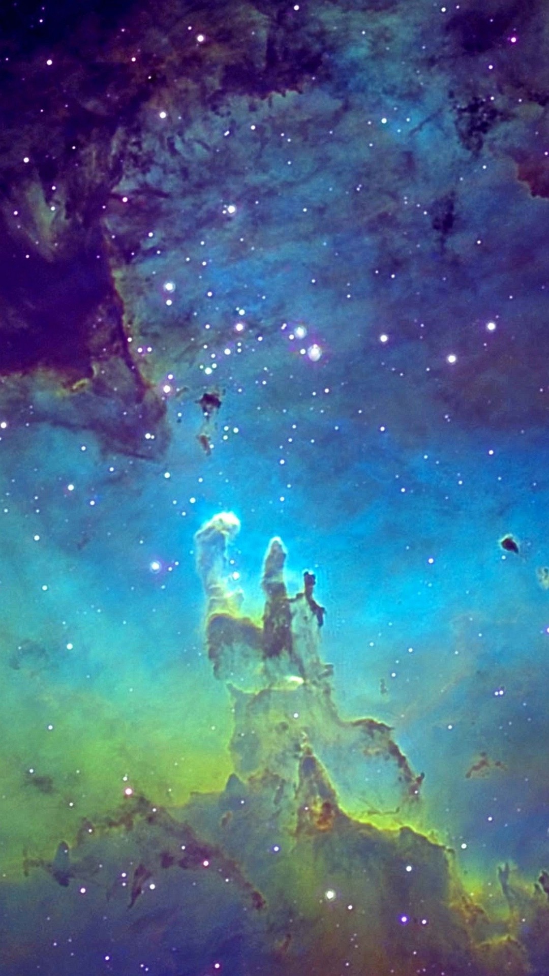 Pilastri della Creazione, Nebulosa Aquila, Spazio, Stelle, Full HD, sfondo per smartphone