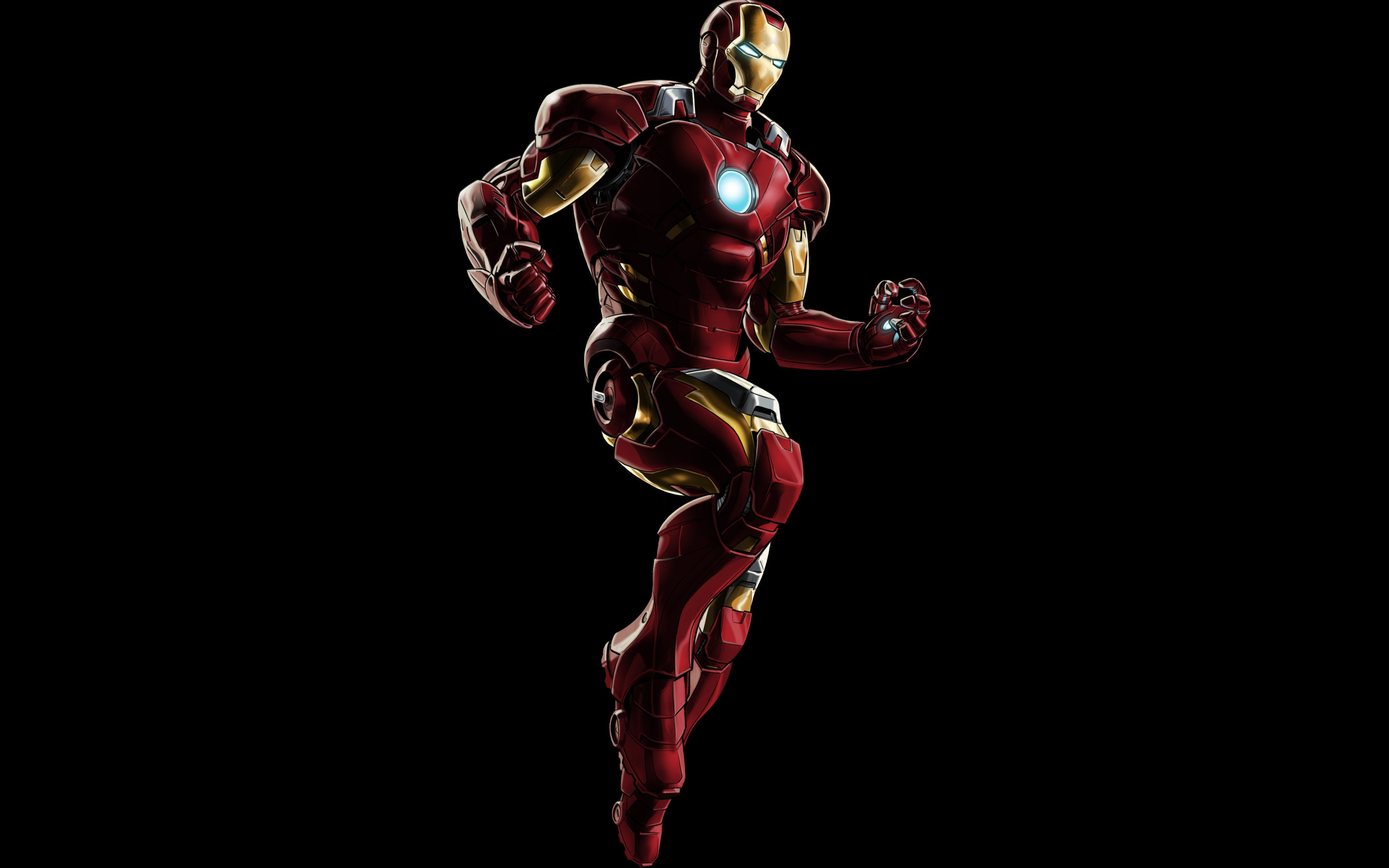 Iron Man, Marvel, Armatura, Sfondo nero, 2K, wallpaper per portatile