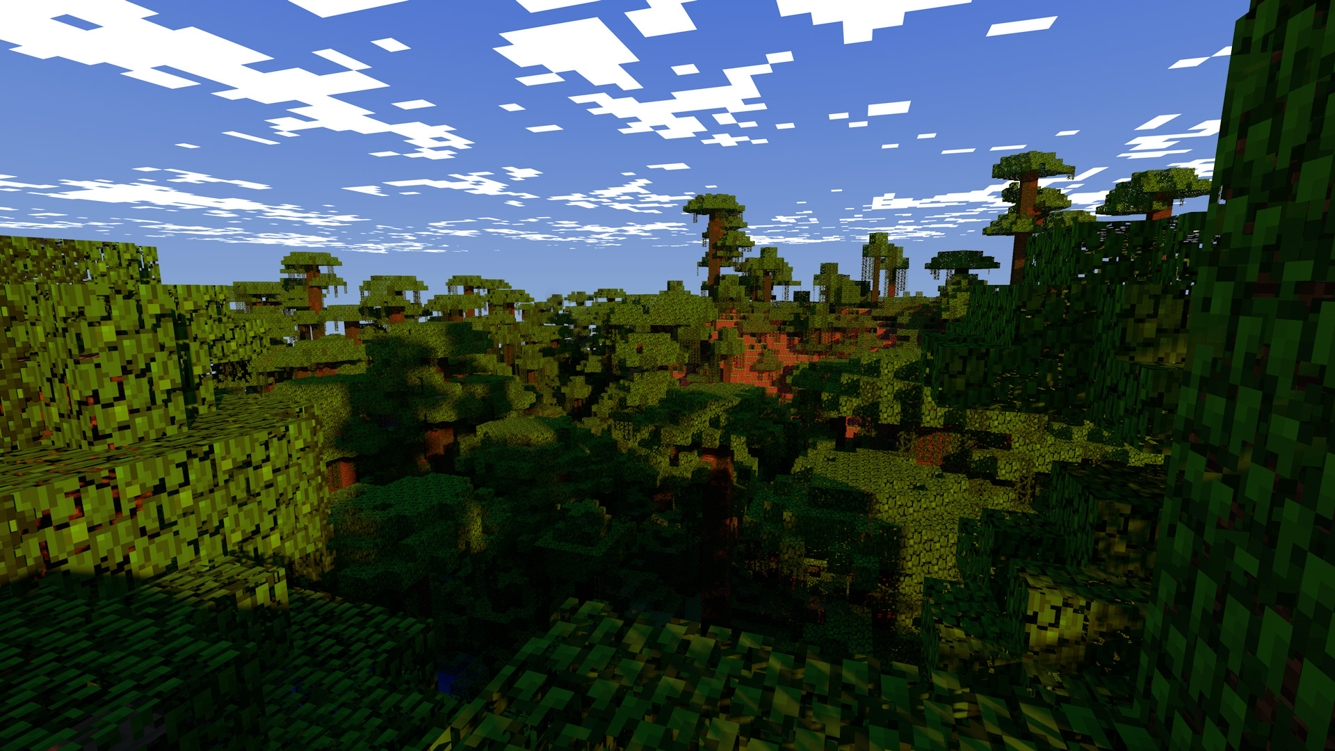 Minecraft, Savana, Paesaggio, Nuvole, 1920x1080, immagine di sfondo