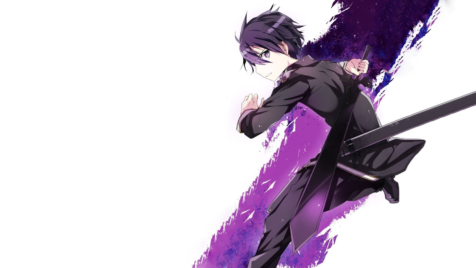 Kirito, Sword Art Online, Spada, Viola, Full HD, sfondo desktop