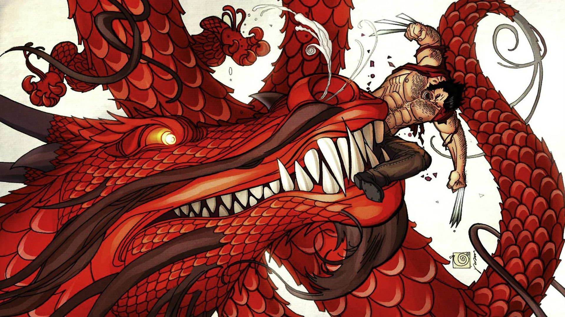 Wolverine, Drago rosso, Marvel Comics, Fumetto, 1920x1080, immagine di sfondo