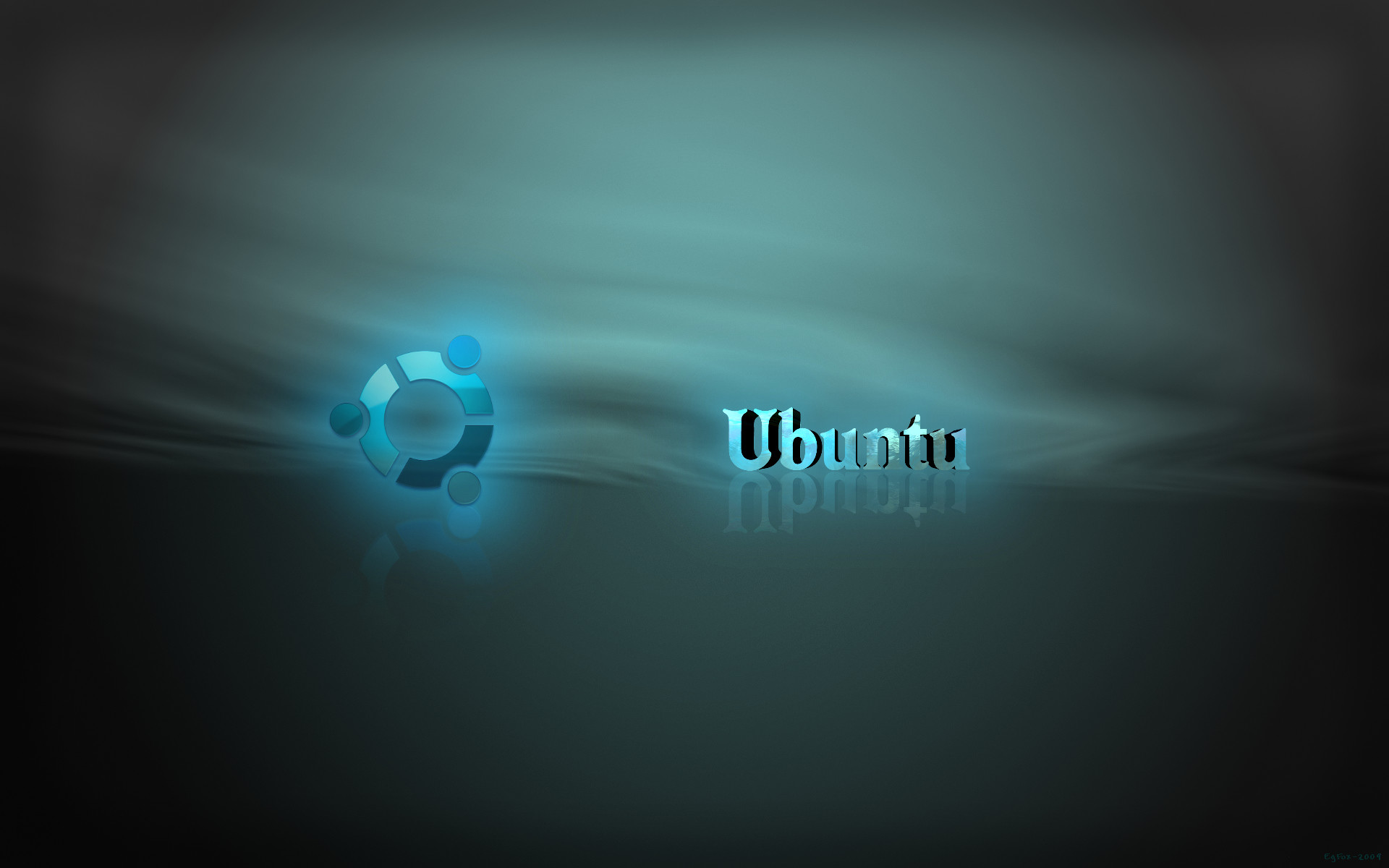 Ubuntu, Logo Ubuntu, Bagliore azzurro, Full HD, sfondo per PC