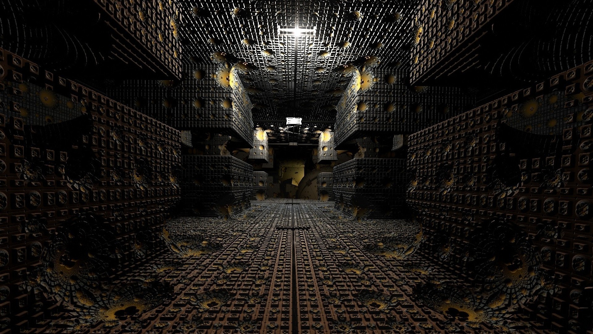 Corridoio, Fantascienza, Rendering 3D, Scuro, Full HD, sfondo per PC e portatile