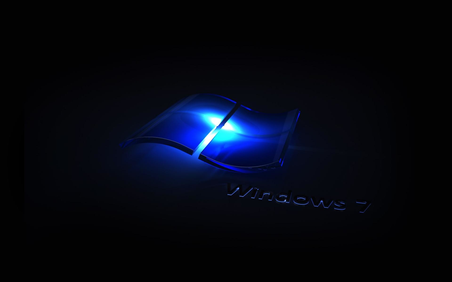 Windows 7, Logo, Blu, Nero, 1920x1200, sfondo MacBook Pro