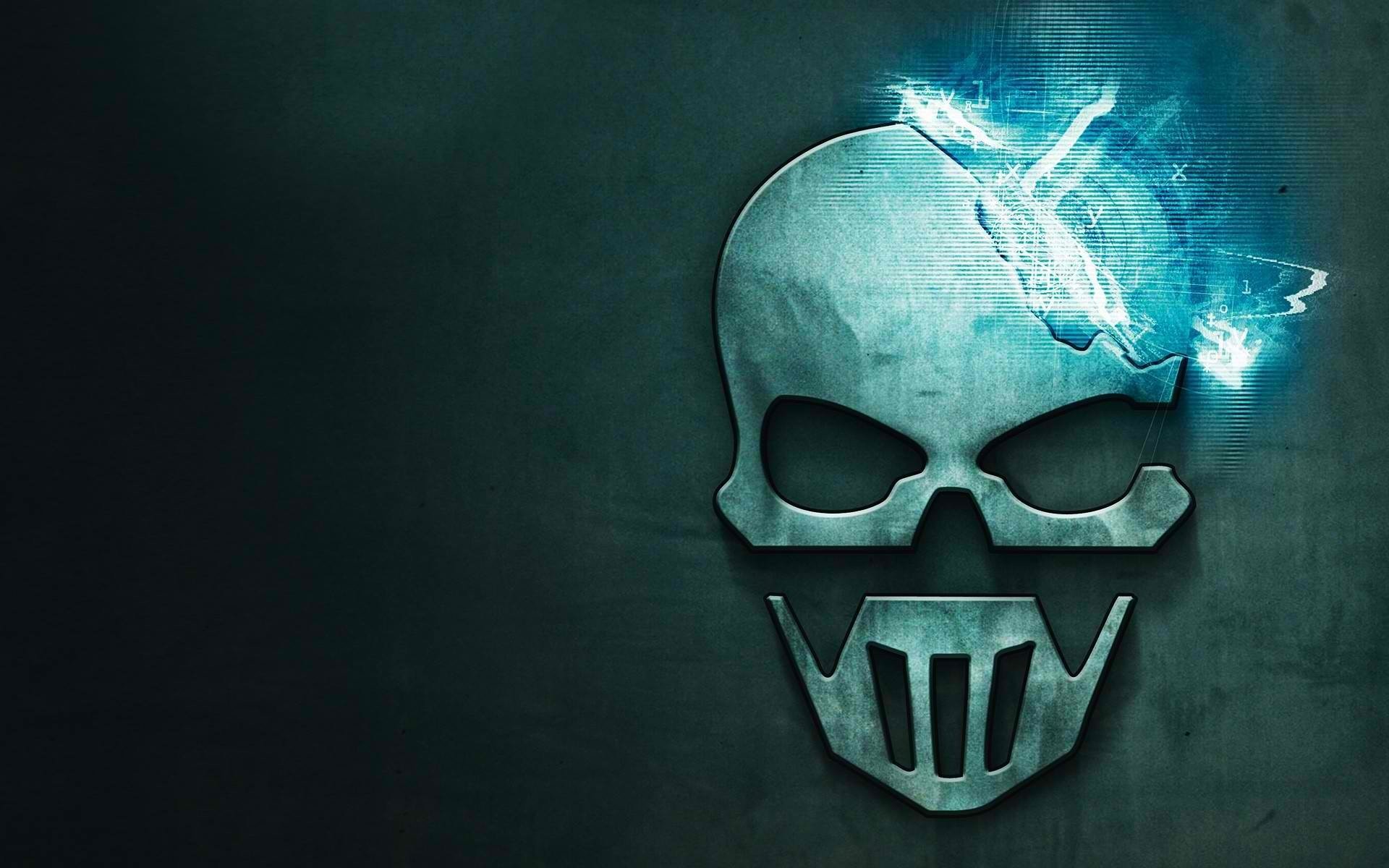 Tom Clancy's Ghost Recon: Future Soldier, Teschio, Logo, Verde acqua, sfondo Full HD per PC