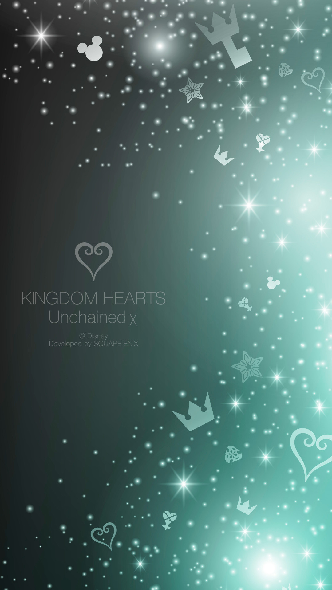 Kingdom Hearts Unchained χ, Kingdom Hearts, Glitter, Verde acqua, Minimalista, sfondo per smartphone