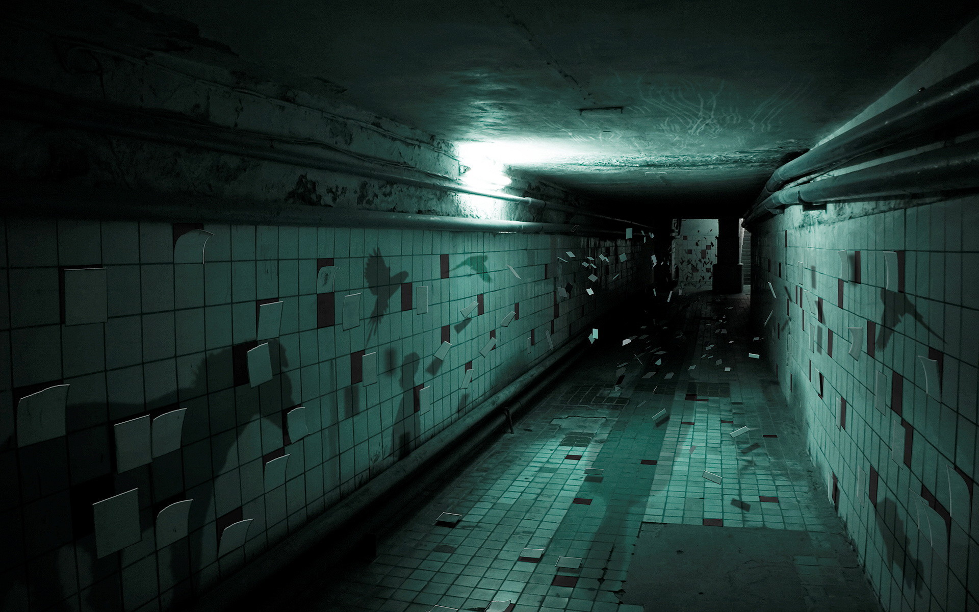 Tunnel, Piastrelle, Horror, Abbandonato, 16:10 Full HD, wallpaper widescreen