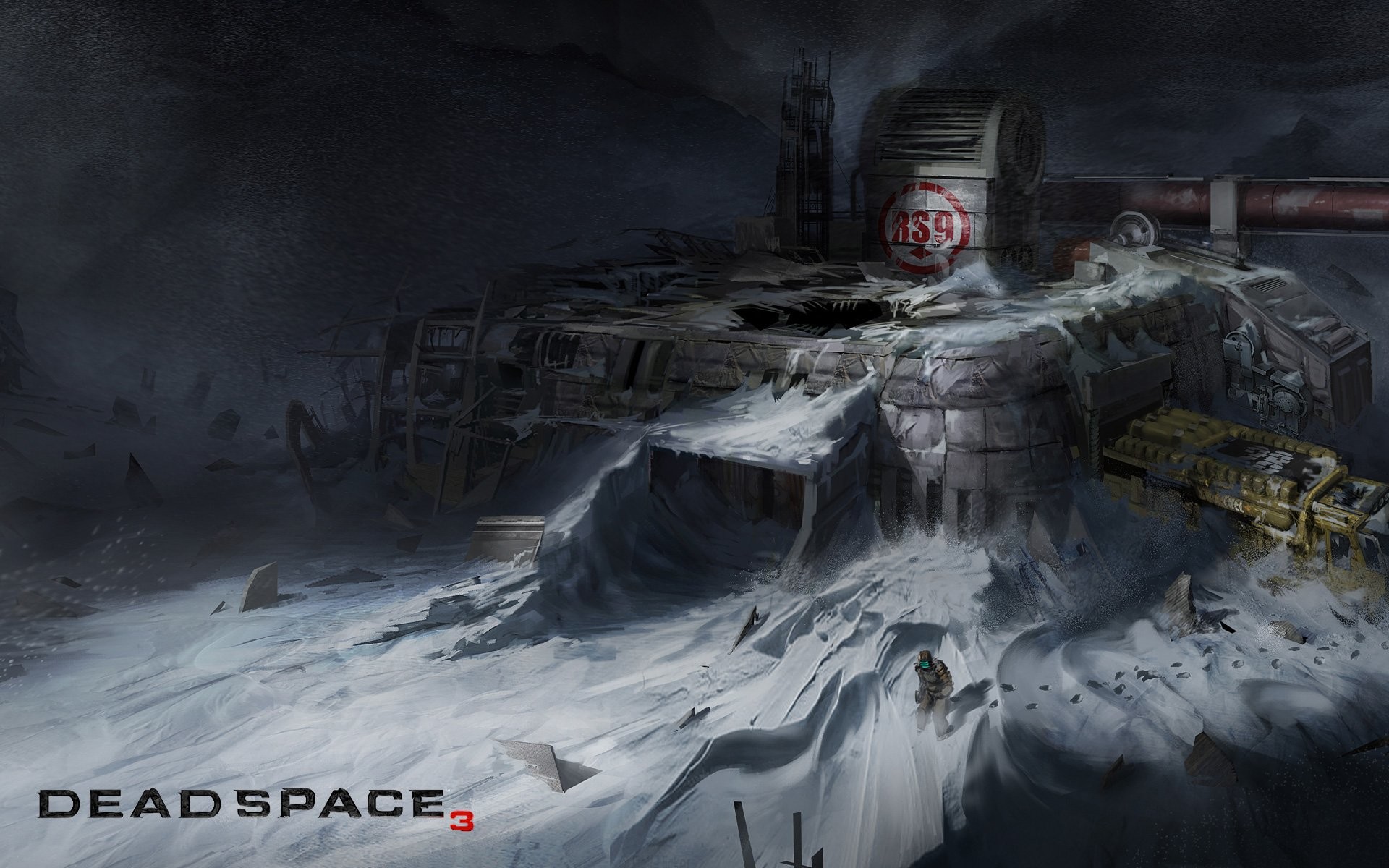 Dead Space 3, Tau Volantis, Base innevata, Neve, Logo, 1920x1200, immagine di sfondo