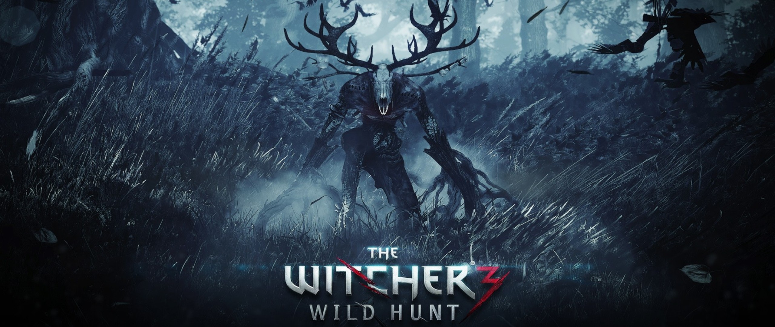 Leshen, The Witcher 3: Wild Hunt, Logo, Foresta oscura, 21:9 1080p, sfondo per monitor ultrawide