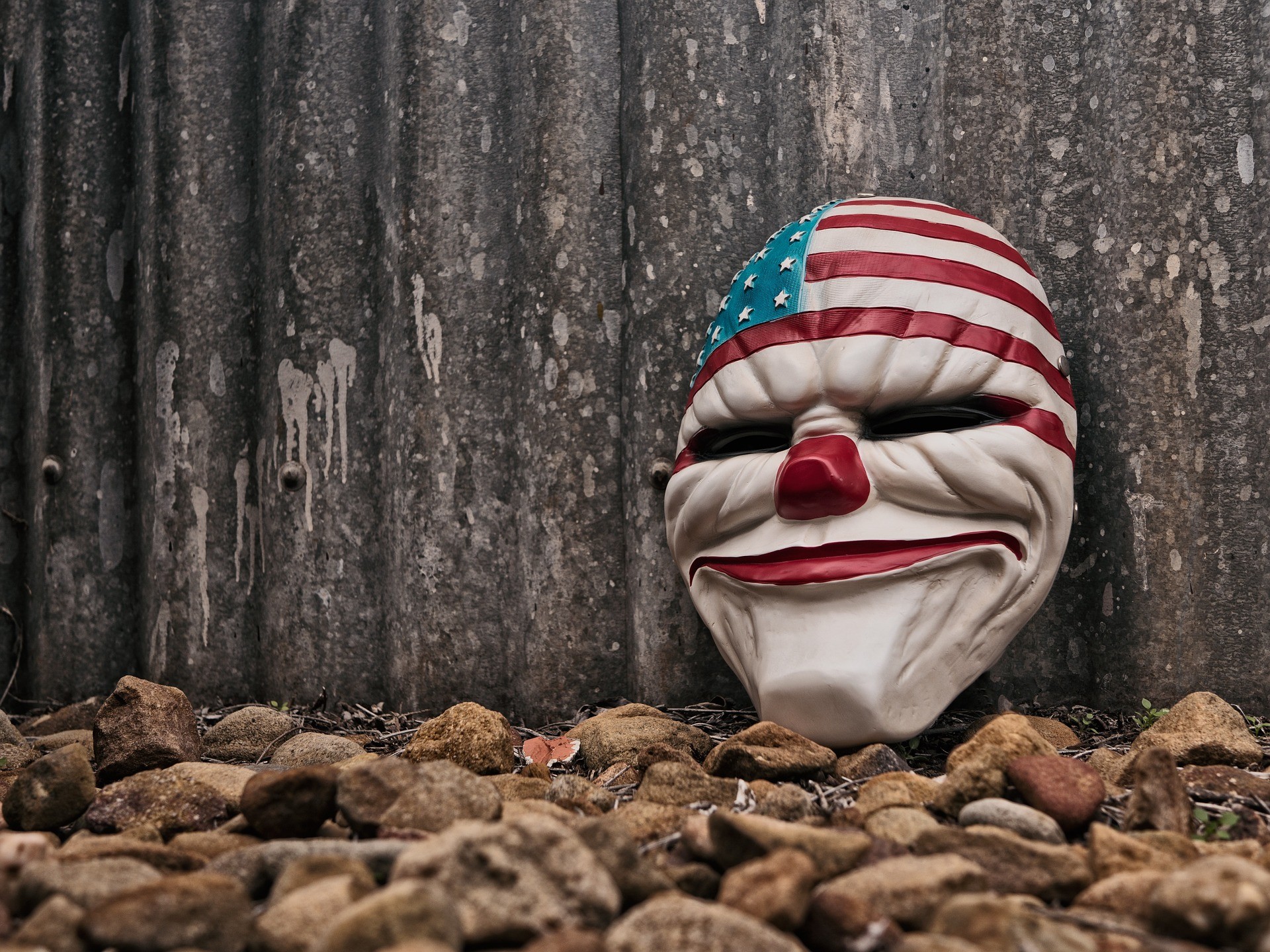 Maschera Dallas, Payday 2, Maschera da clown, Bandiera americana, Legno, schermata Home iPad