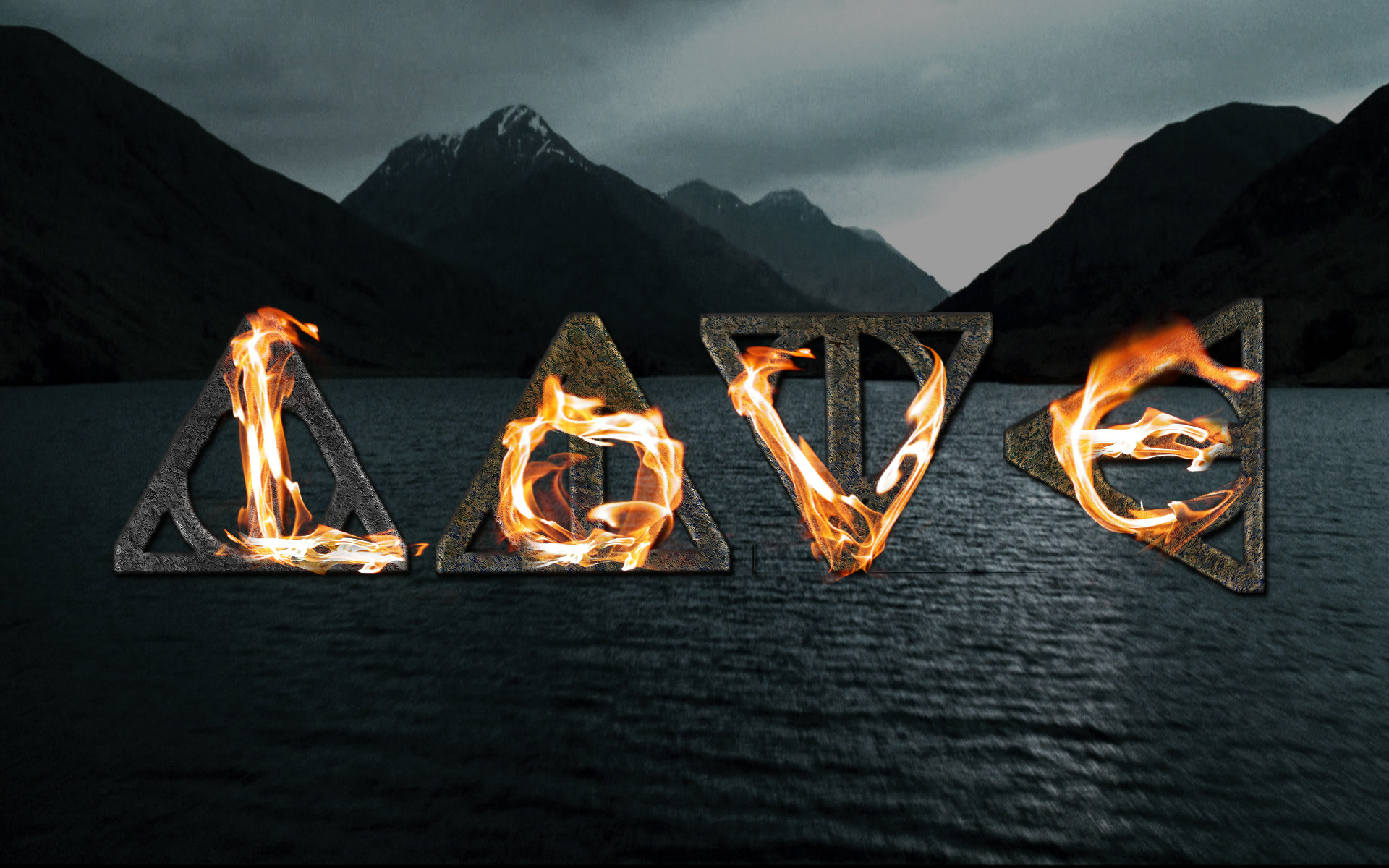 Doni della Morte, Love, Harry Potter, Fuoco, Lago, 1920x1200, sfondo MacBook Pro