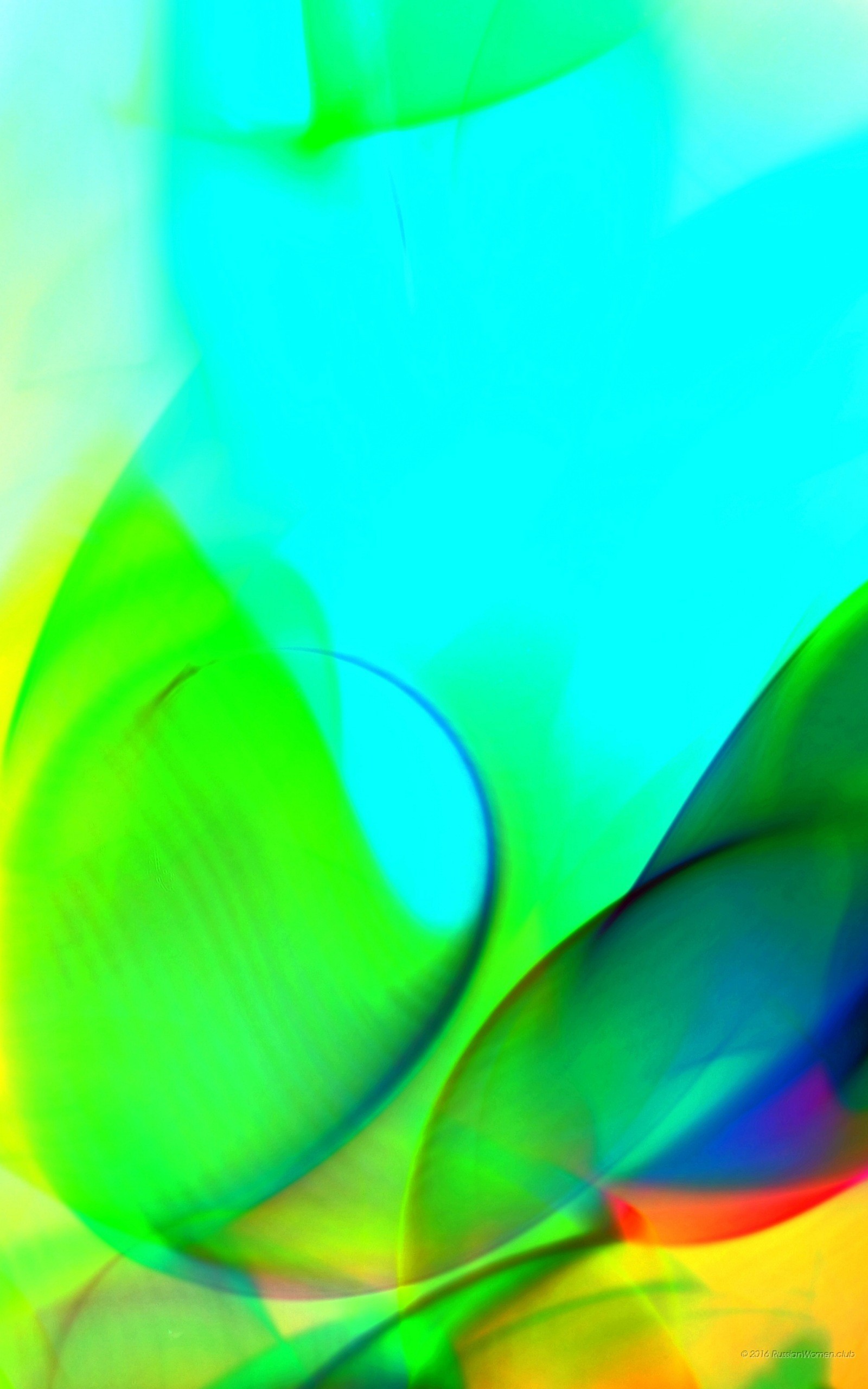 Astratto, Ciano, Verde, Forme fluide, QHD+, schermata di blocco del cellulare