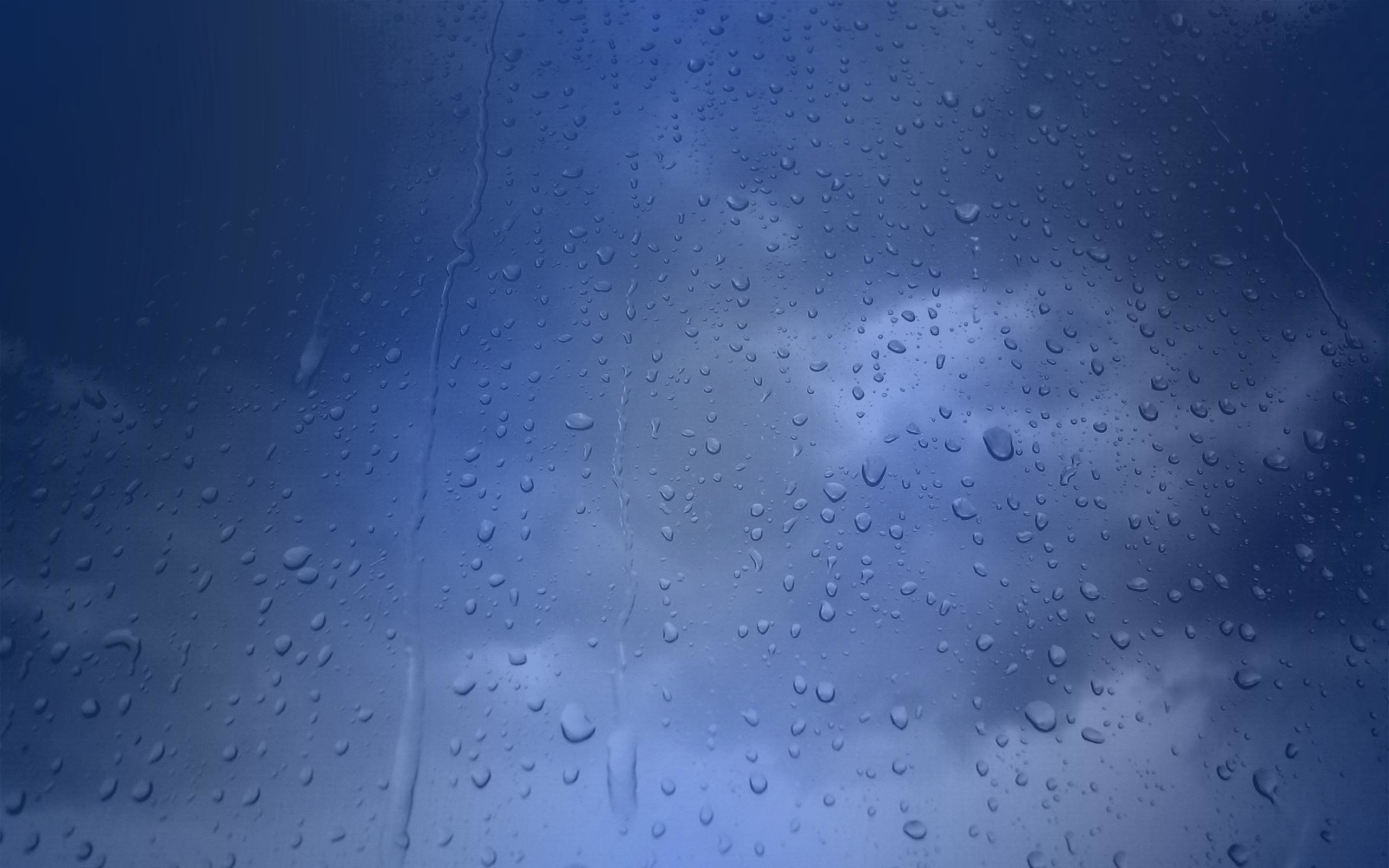 Gocce d'acqua, Vetro, Blu, Texture, 2K, sfondo per portatile
