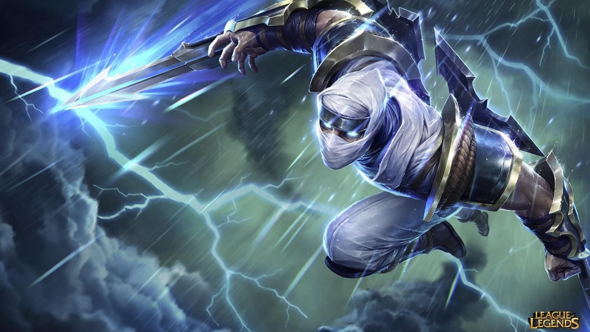 Zed, League of Legends, Fulmini, Tempesta, 1920x1080, immagine di sfondo