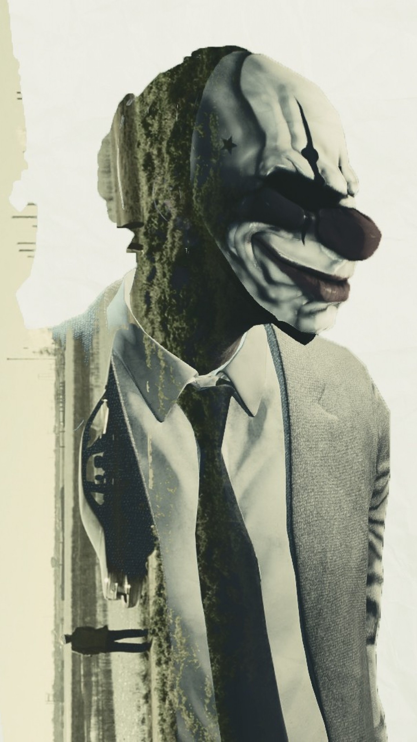 True Detective, Uomo con maschera, Illustrazione, Doppia esposizione, sfondo schermata Home