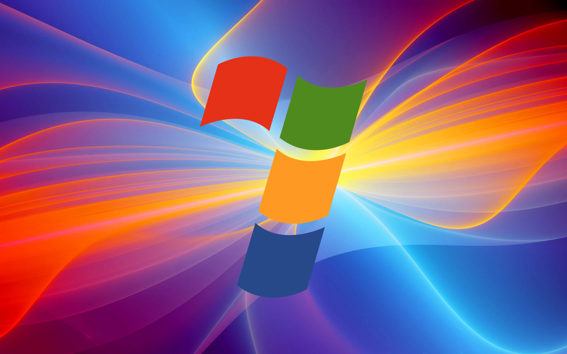 Logo Windows, Windows, Onde colorate, Full HD, sfondo per PC e portatile
