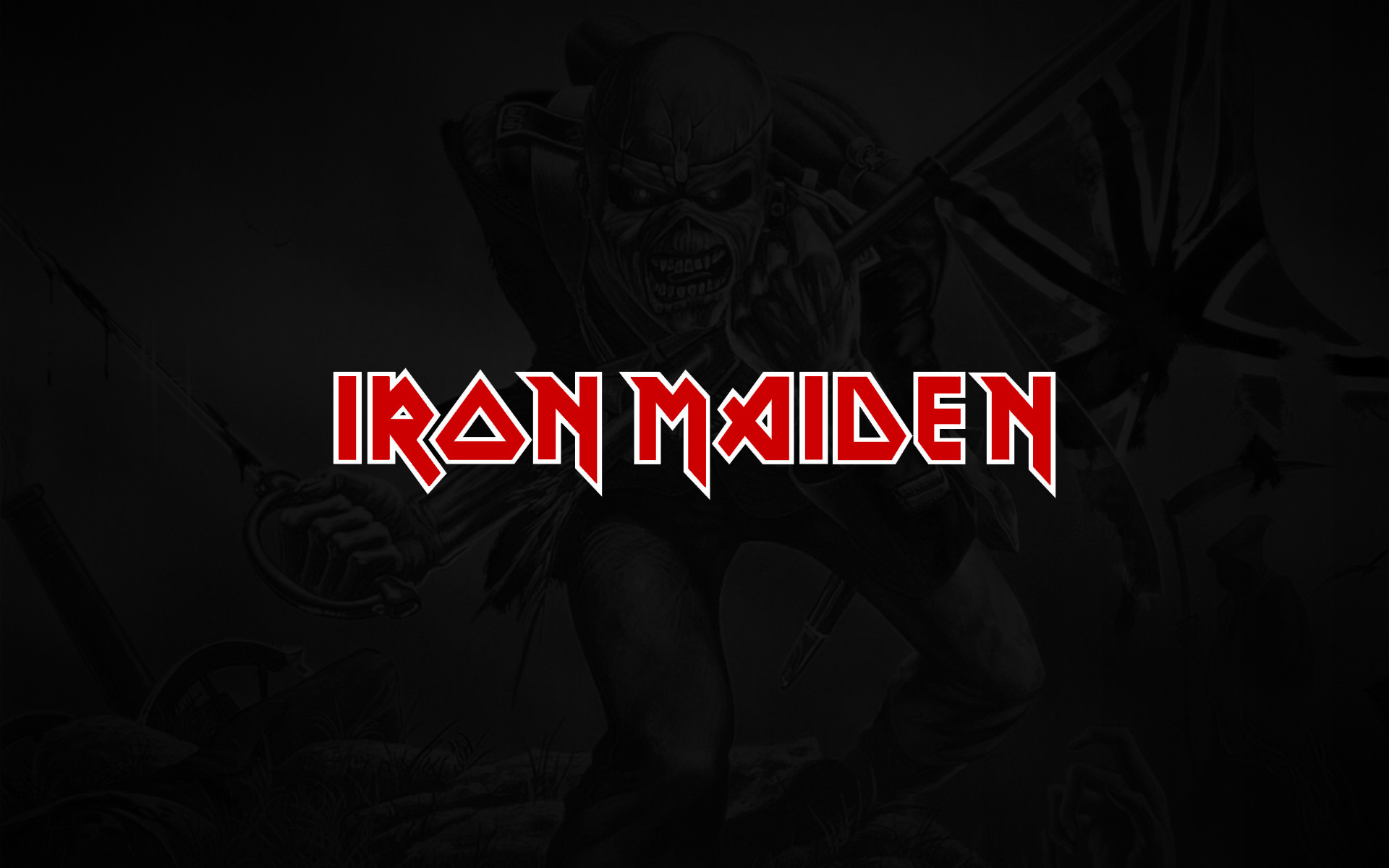 Iron Maiden, Logo, Sfondo nero, Rosso, 1920x1200, wallpaper desktop