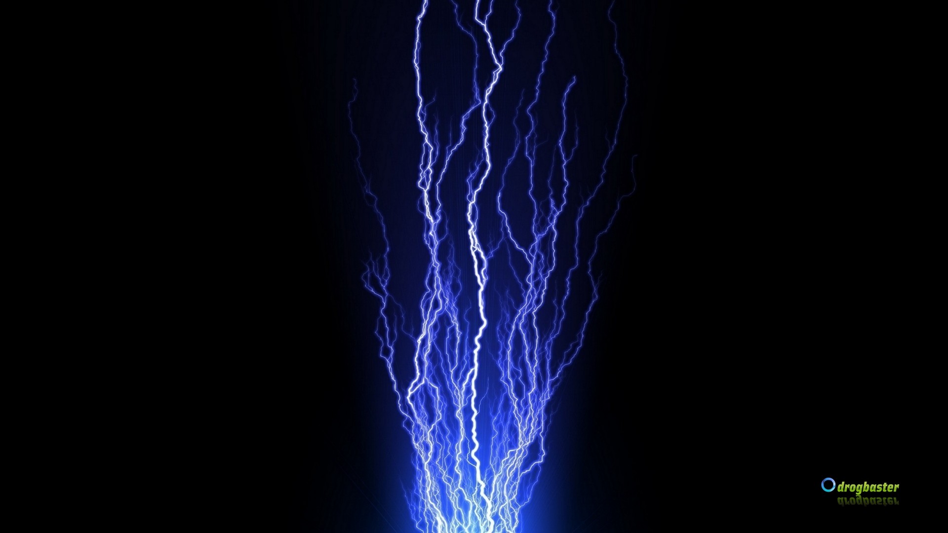 Fulmini, Elettricità, Blu, Sfondo nero, Full HD, wallpaper per PC