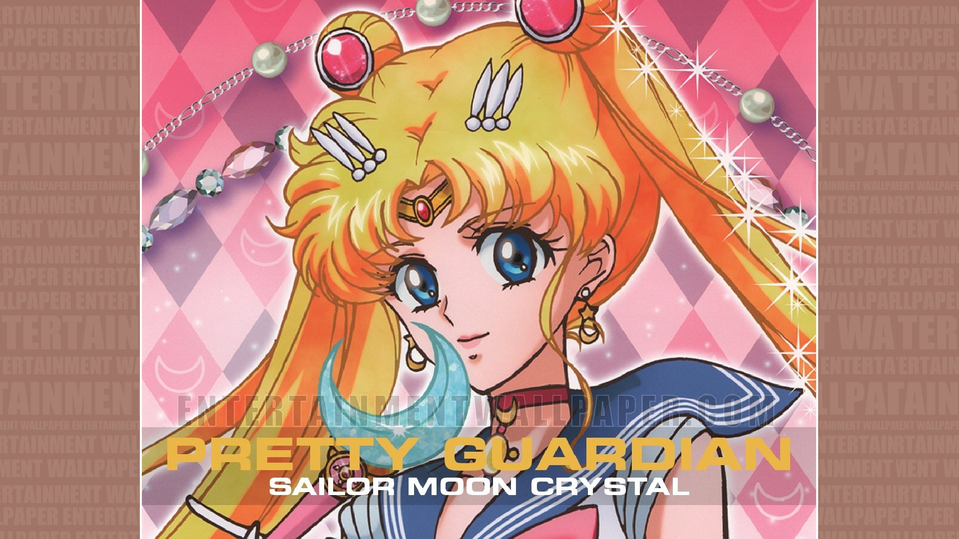 Usagi Tsukino, Pretty Guardian Sailor Moon Crystal, Primo piano, Sfondo rosa, wallpaper Full HD