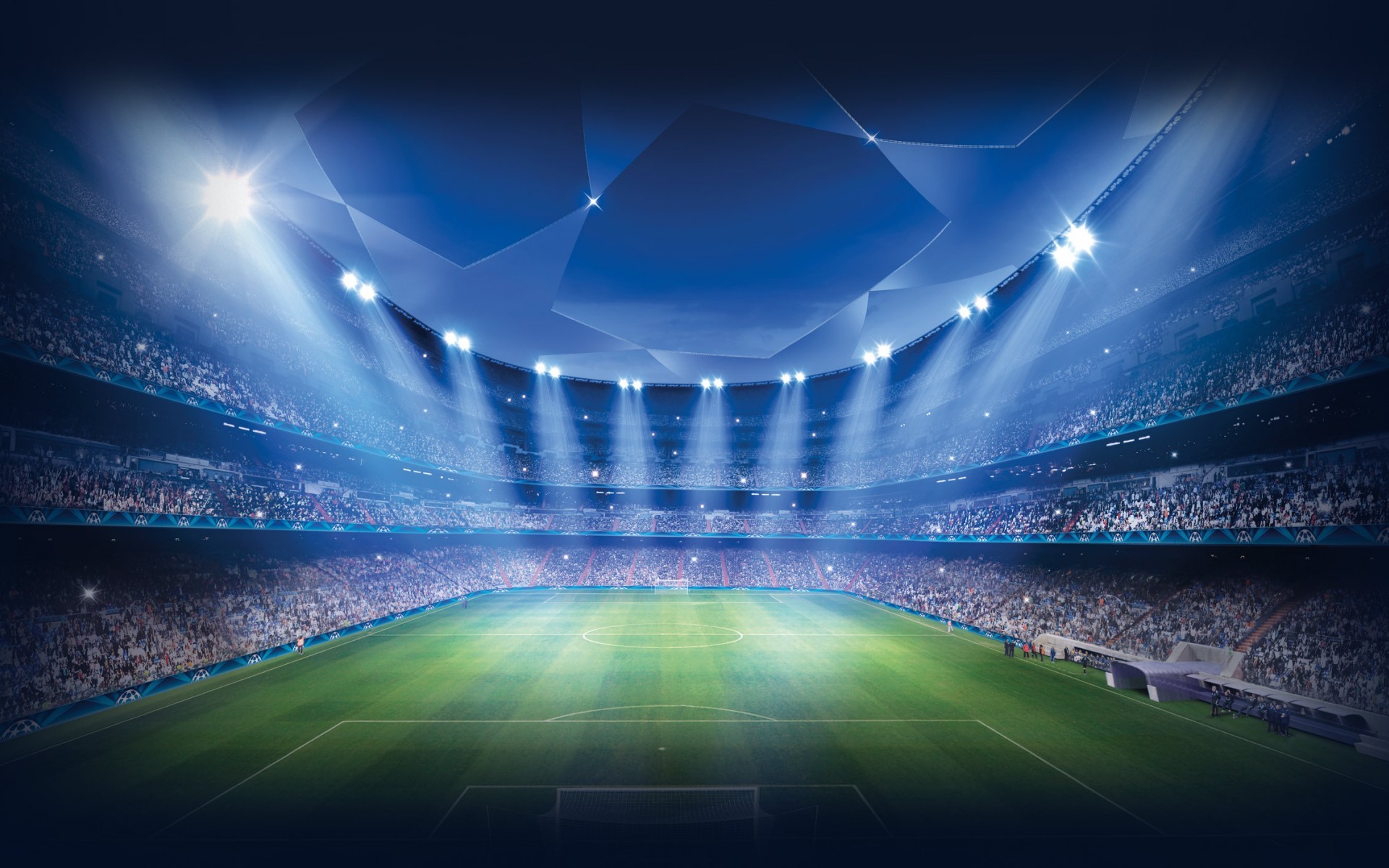 Stadio, Riflettori, Campo da calcio, Starball, Full HD, sfondo per PC e portatile