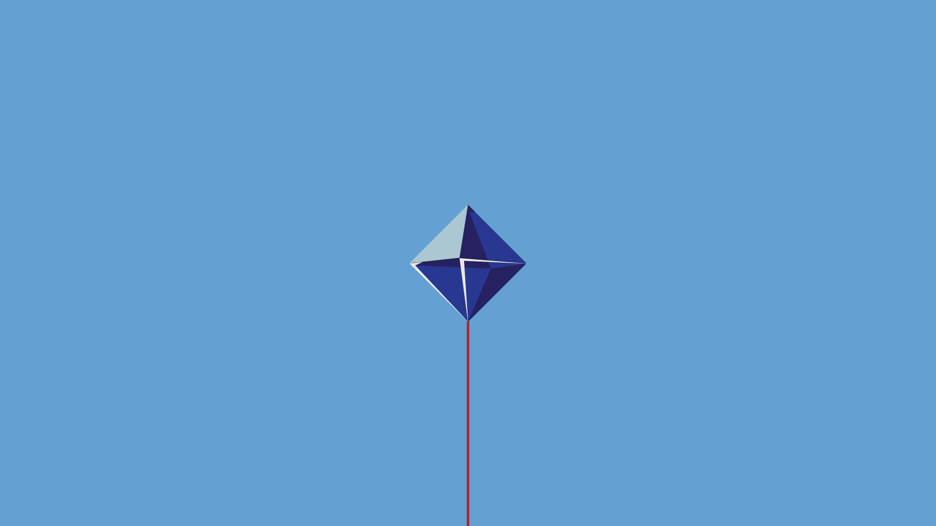 Ramiel, Angelo, Neon Genesis Evangelion, Minimalismo, Sfondo azzurro, wallpaper desktop Full HD