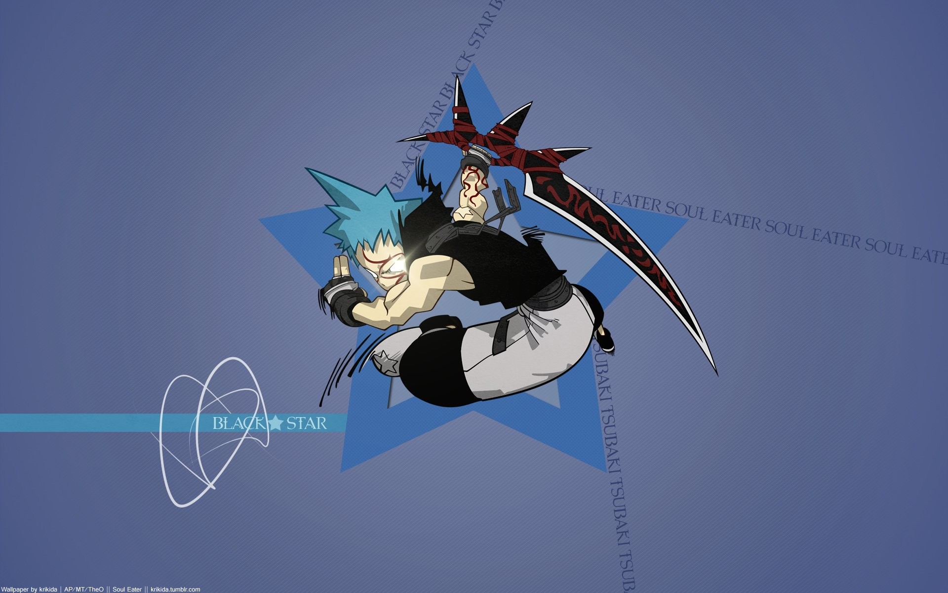 Black Star, Soul Eater, Stella, Blu, 1920x1200, sfondo per PC