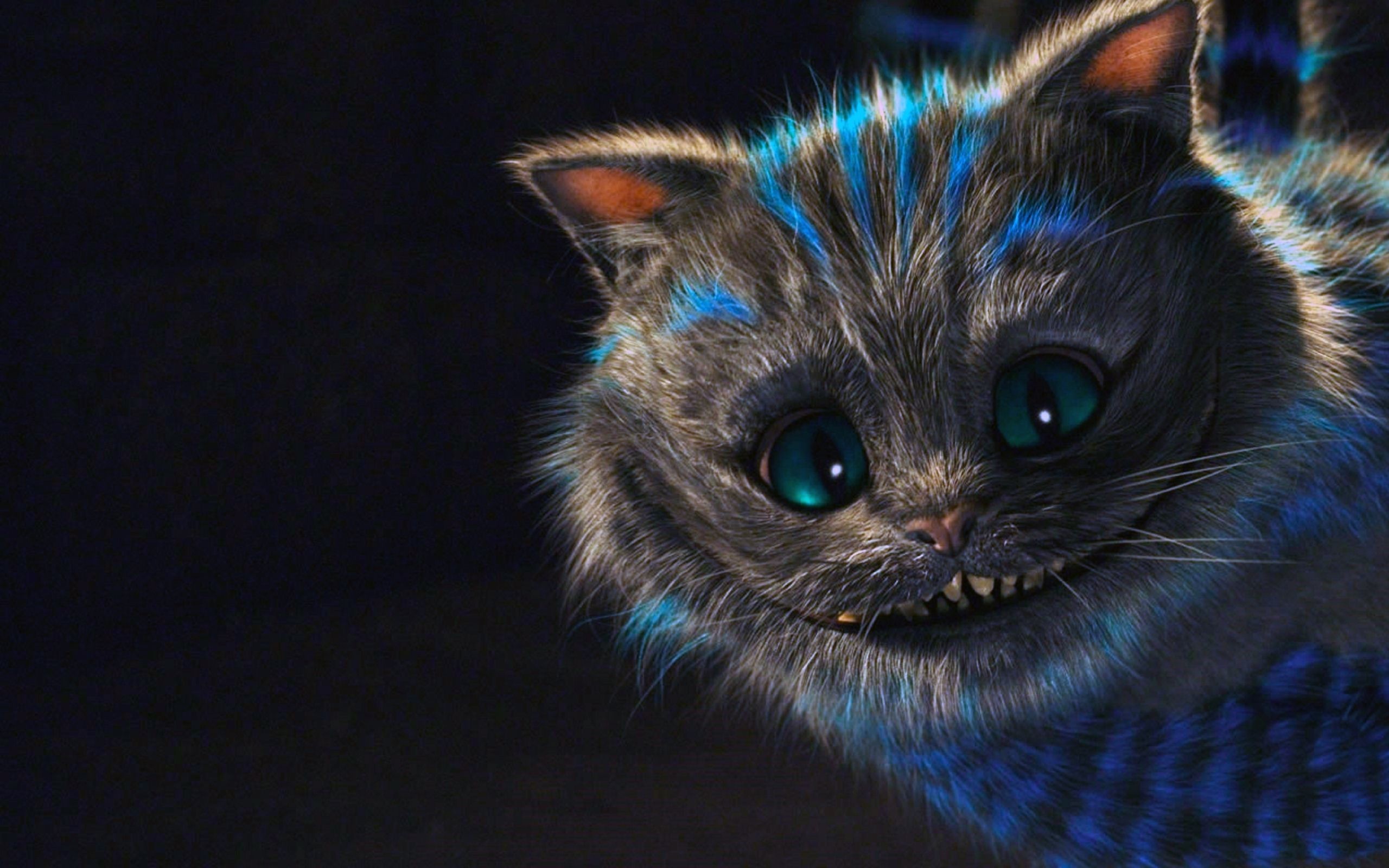 Stregatto, Alice in Wonderland, Sorriso, Arte digitale, sfondo 2K per computer