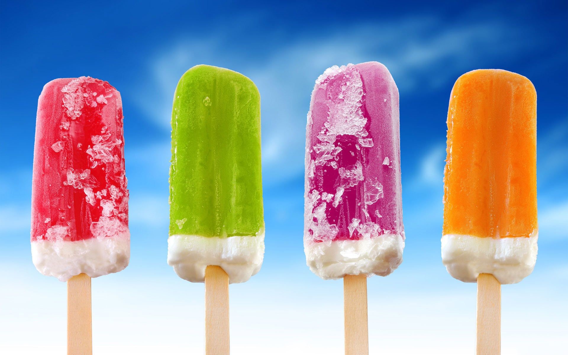 Ghiaccioli, Colori vivaci, Cielo azzurro, Full HD, sfondo per il tuo desktop