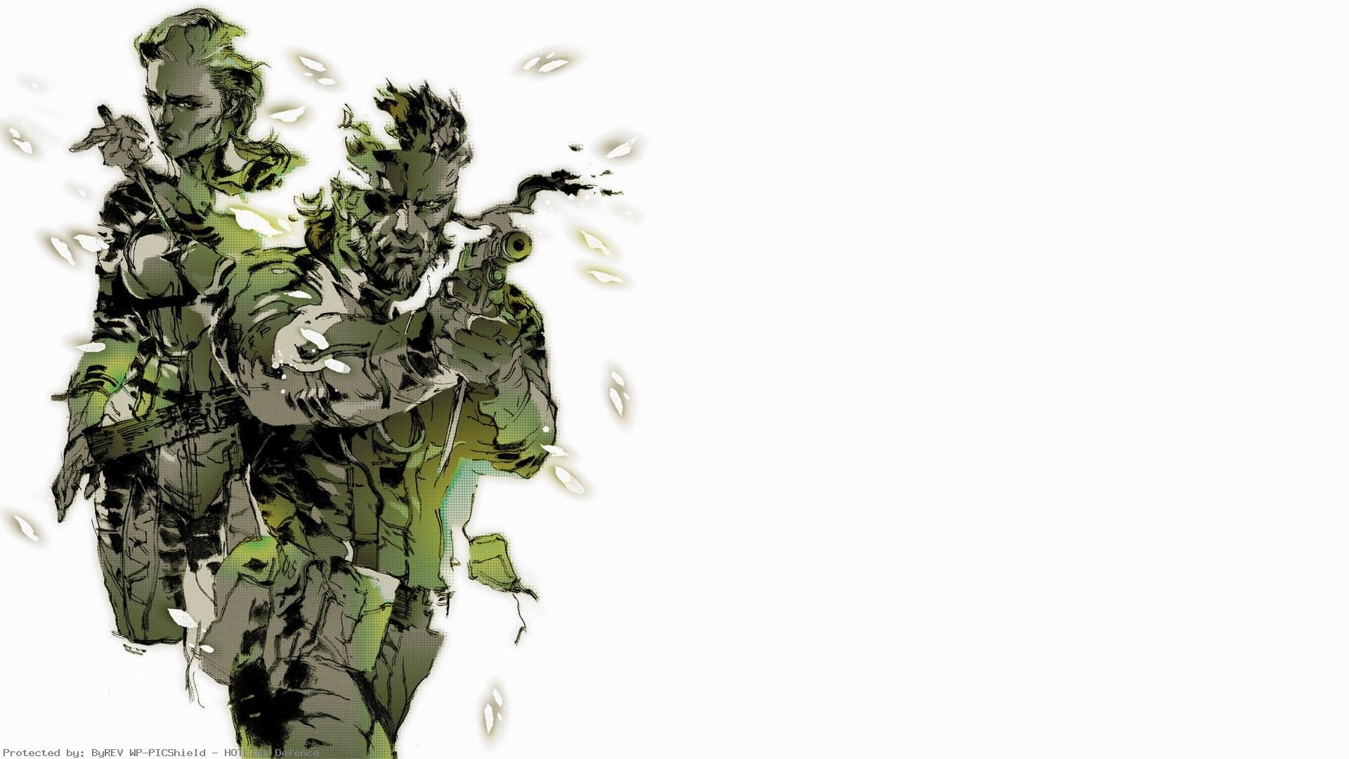 Naked Snake, Metal Gear Solid 3: Snake Eater, Yoji Shinkawa, Mimetica, Sfondo bianco, wallpaper desktop