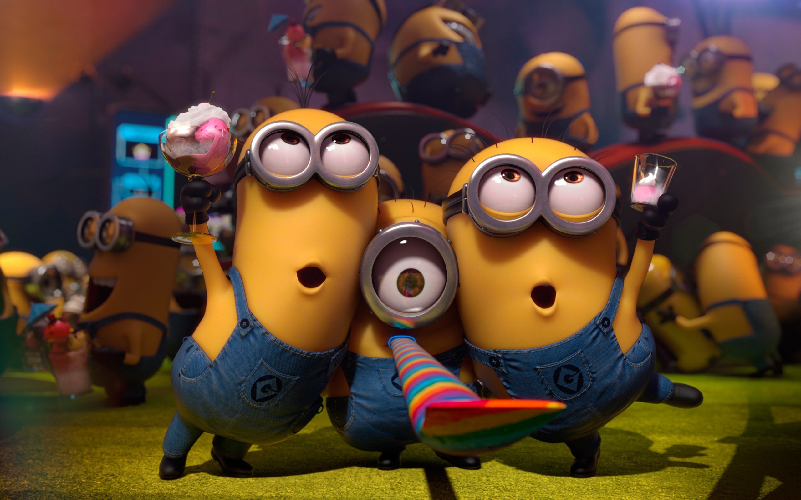 Minions, Festa, Lingua di Menelik, Cattivissimo me 2, 2560x1600, immagine di sfondo