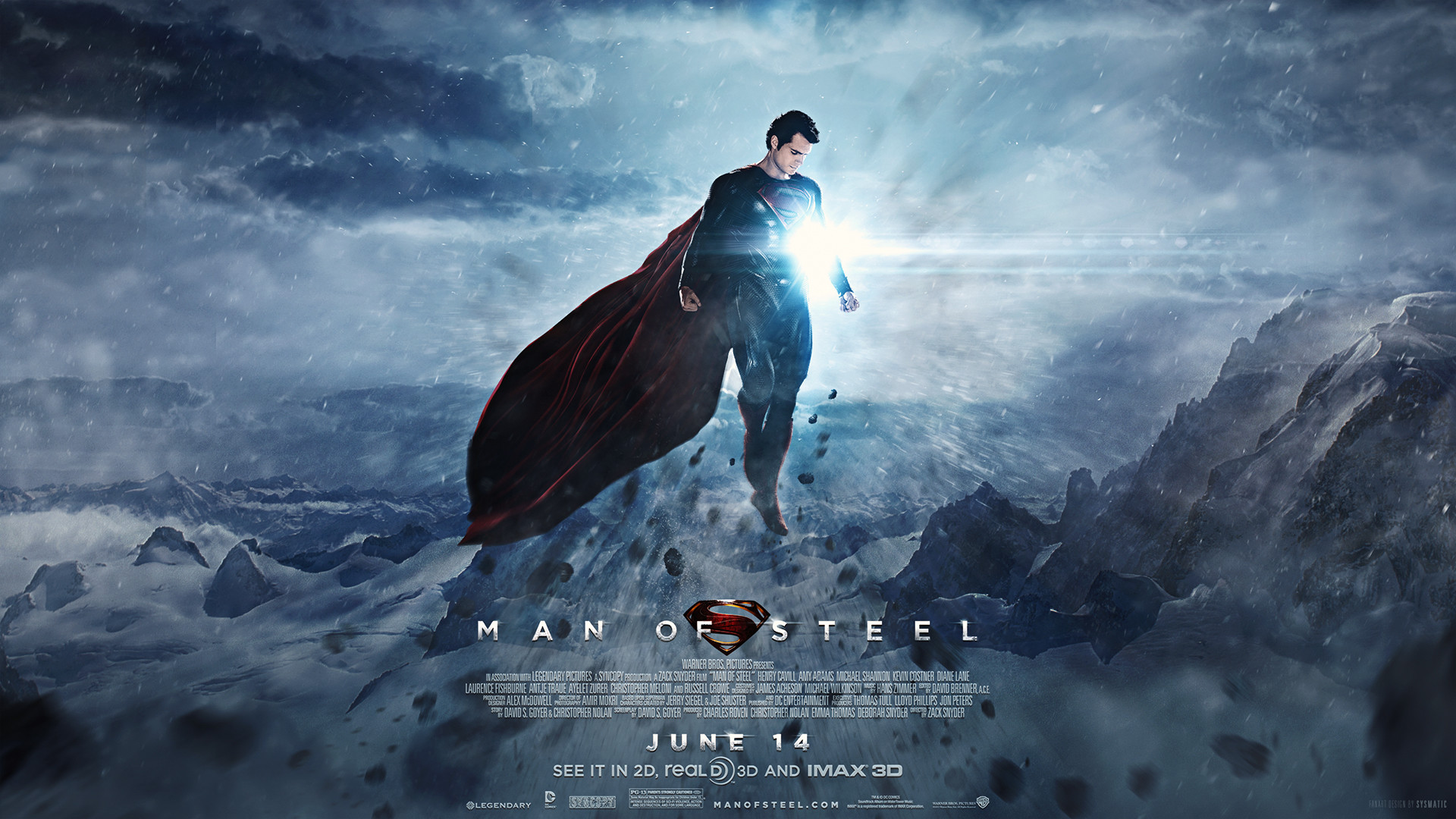 Henry Cavill, Superman, L'uomo d'acciaio, Poster, Montagne, Full HD, sfondo per PC e portatile