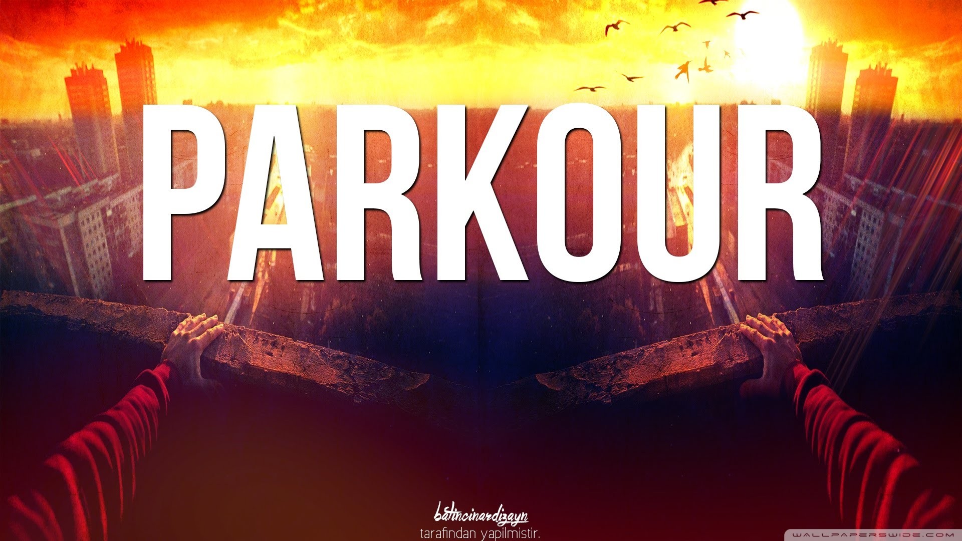 Parkour, Tramonto, Città, Tipografia, 1920x1080, immagine di sfondo
