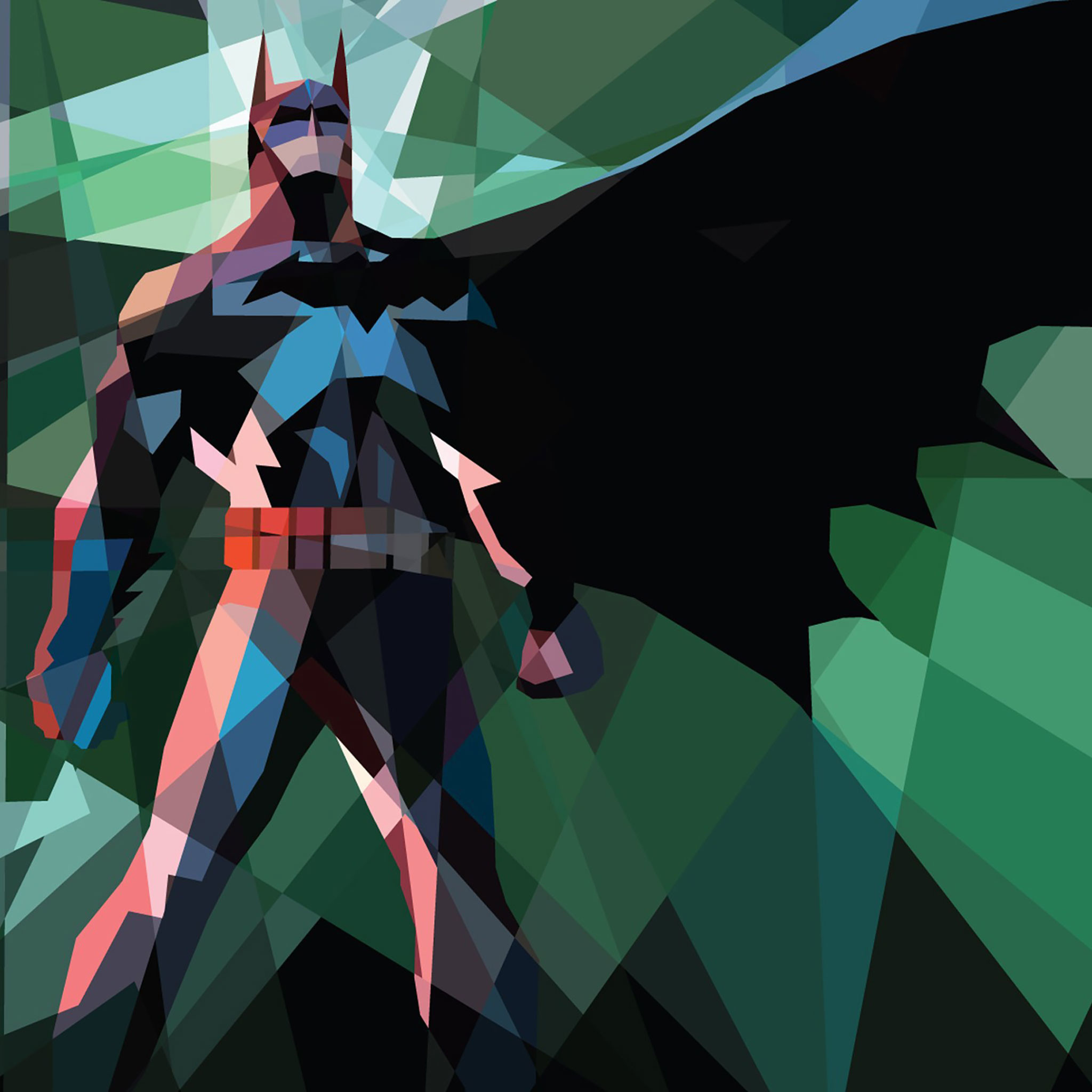 Batman, DC Comics, Low poly, Mantello, sfondo per iPad e tablet