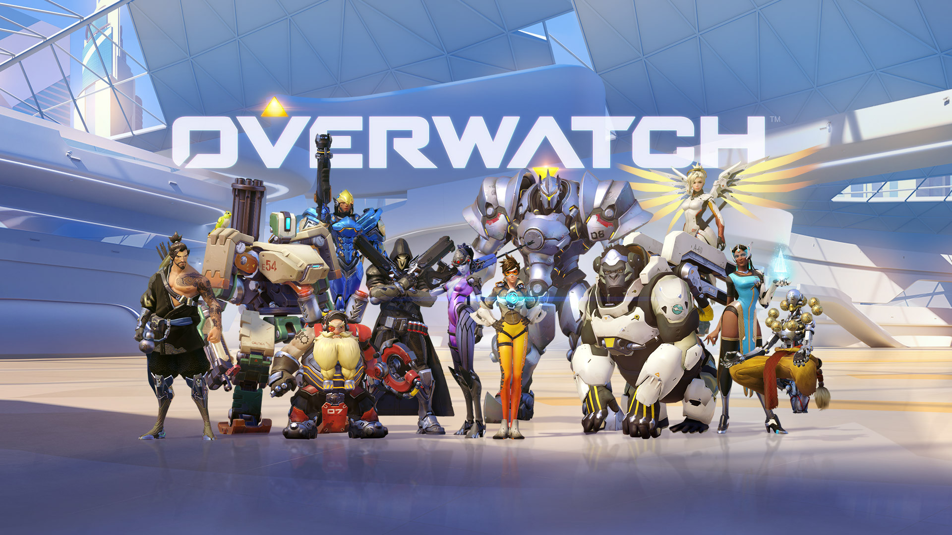 Overwatch, Eroi di Overwatch, Logo, Tracer, Full HD, sfondo per PC