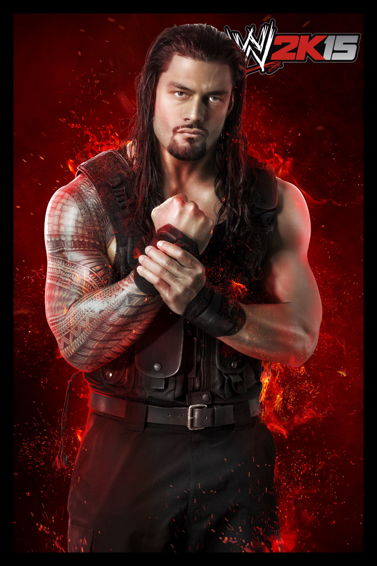 Roman Reigns, WWE 2K15, Videogioco, Rosso, sfondo per iPhone e Android