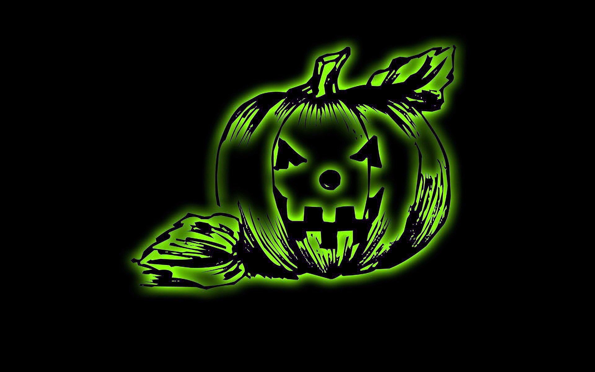 Zucca, Neon verde, Sfondo nero, Minimalismo, Illustrazione, 1920x1200, wallpaper desktop