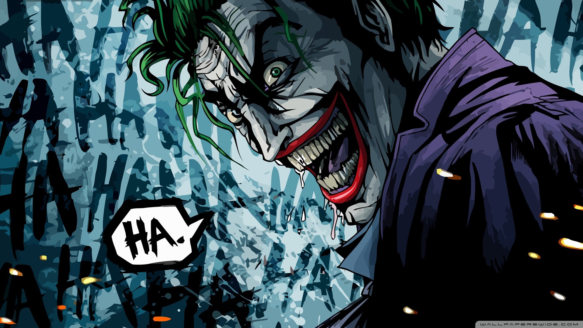 Joker, DC Comics, Fumetto, Risata, HA HA, Full HD, sfondo Windows 11