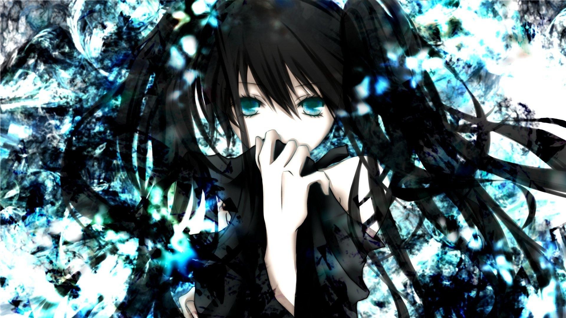 Black Rock Shooter, Capelli neri, Arte astratta, Full HD, wallpaper desktop