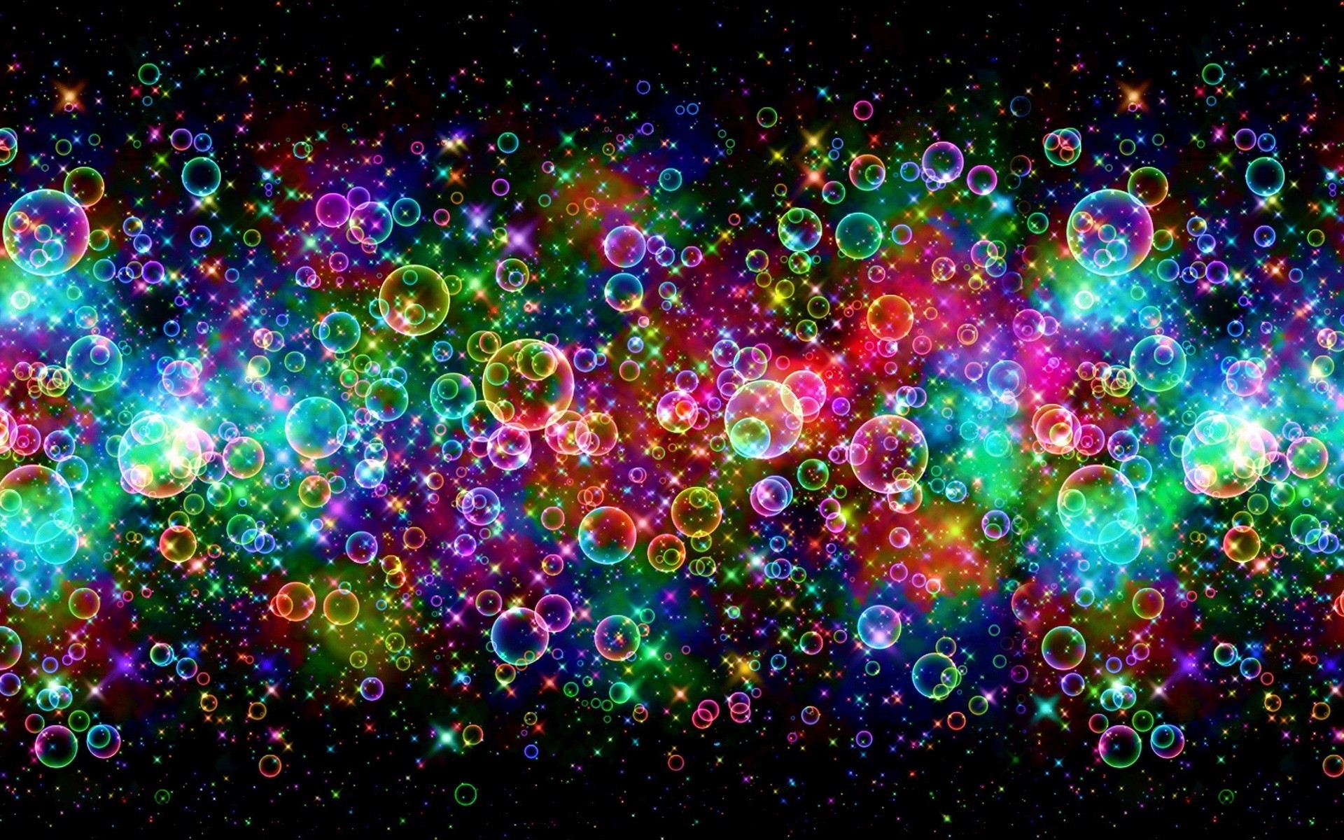 Bolle, Bokeh, Luci colorate, Sfondo nero, Full HD, wallpaper per portatile