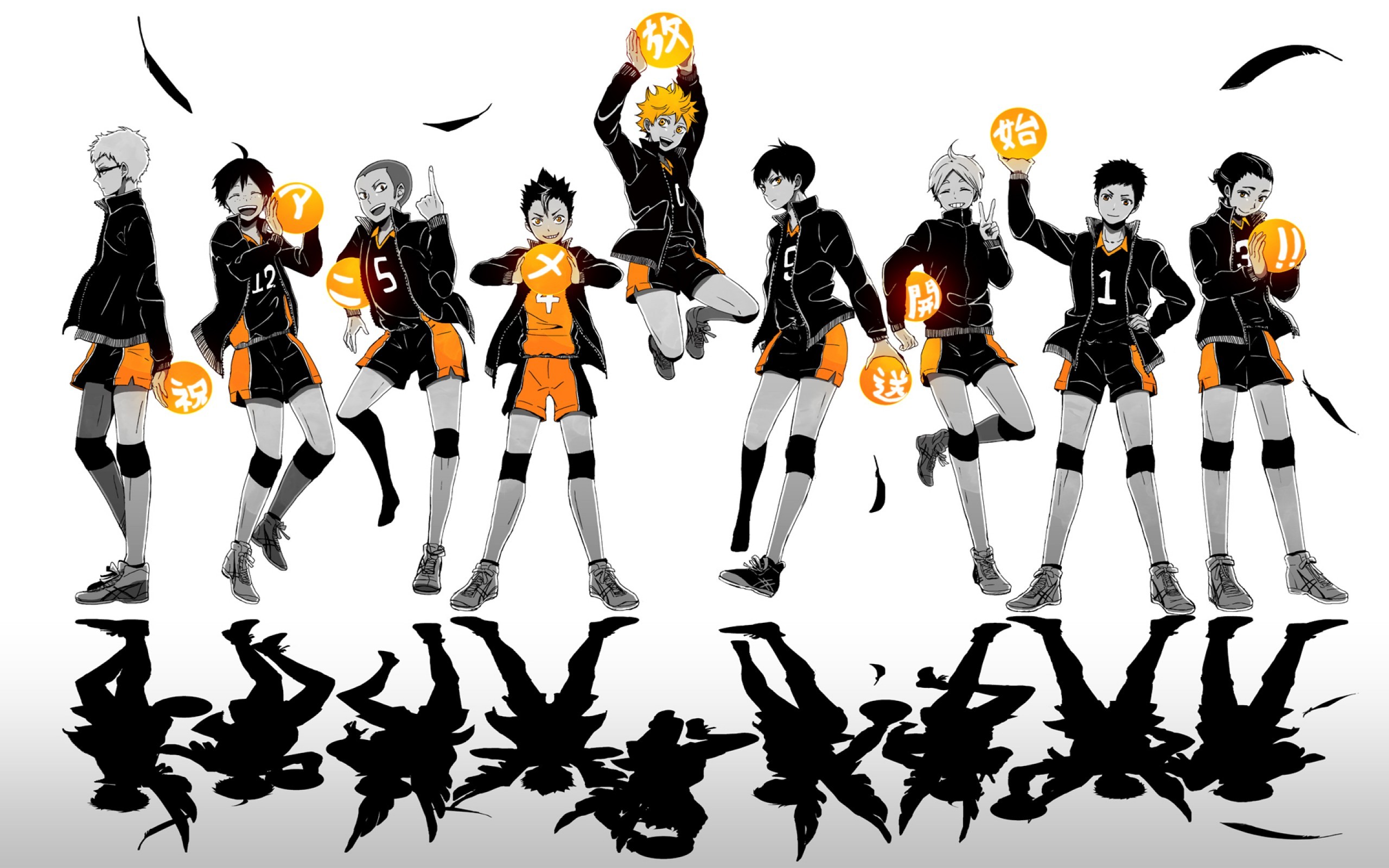 Karasuno, Haikyu!!, Squadra, Corvi, Silhouette, 2K, sfondo desktop