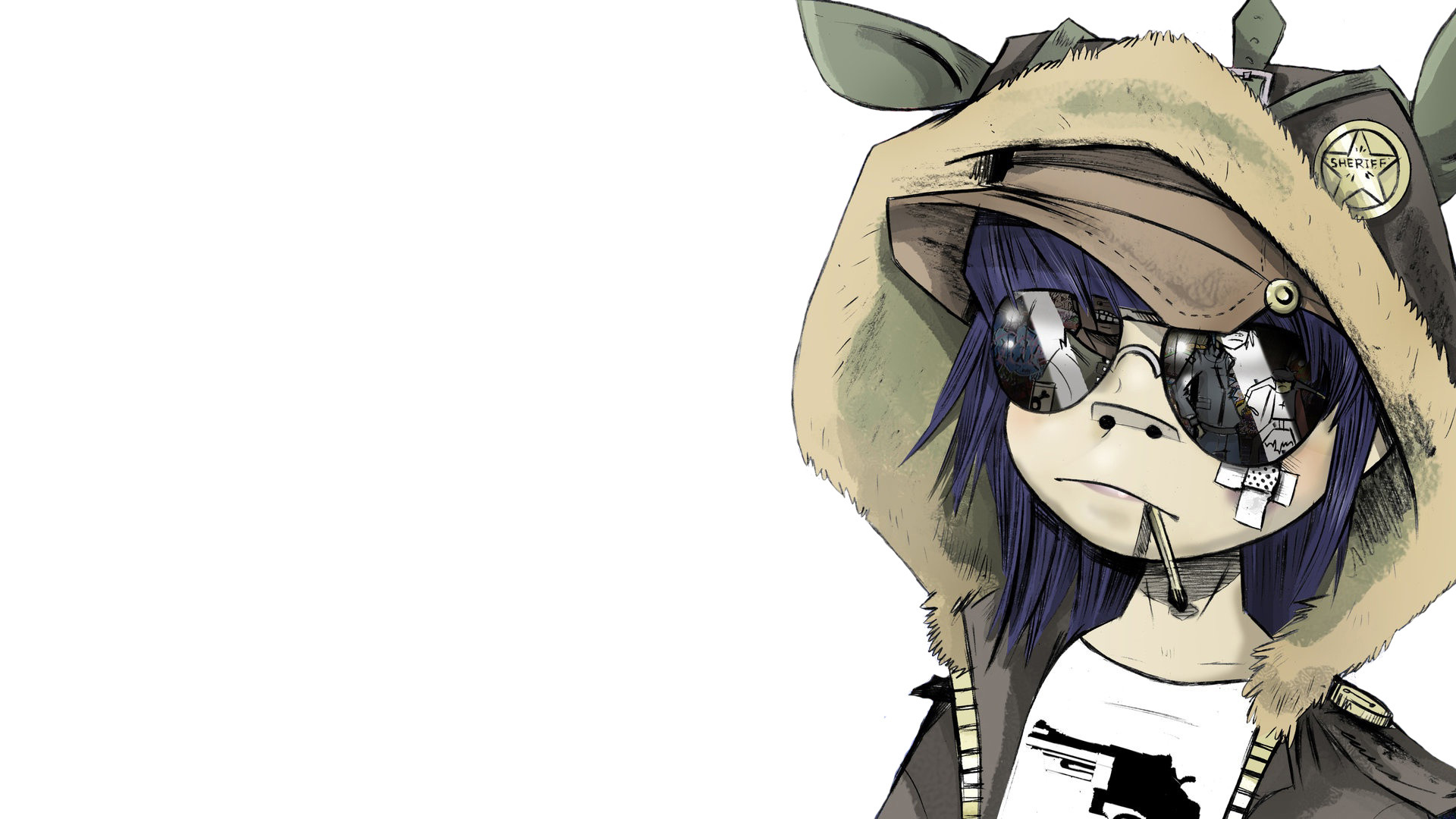 Gorillaz, Noodle, Occhiali da sole, Cappuccio, Full HD, sfondo per PC e portatile