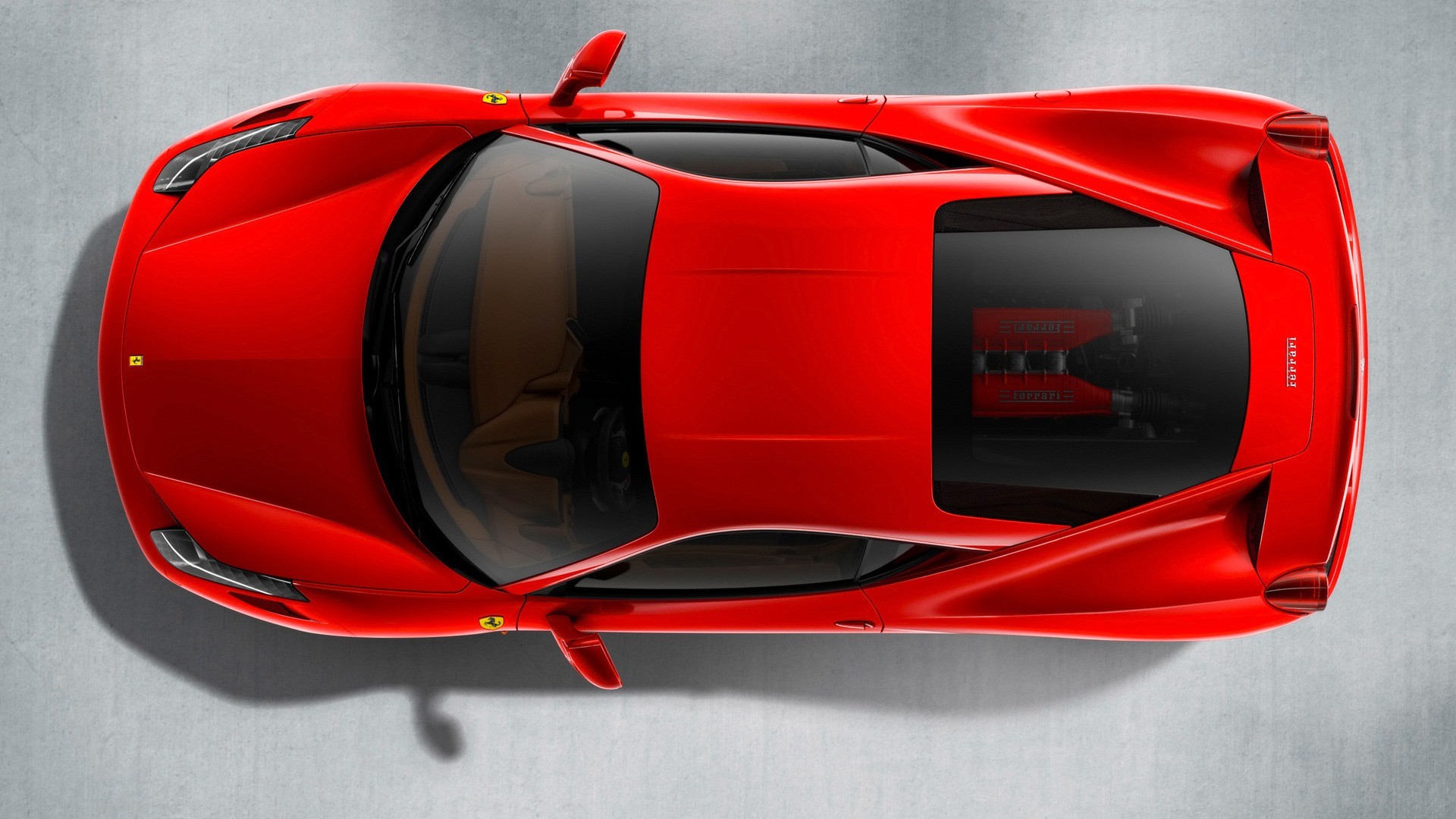 Ferrari 458 Italia, Ferrari, Vista dall'alto, Rosso, 1920x1080, sfondo per PC
