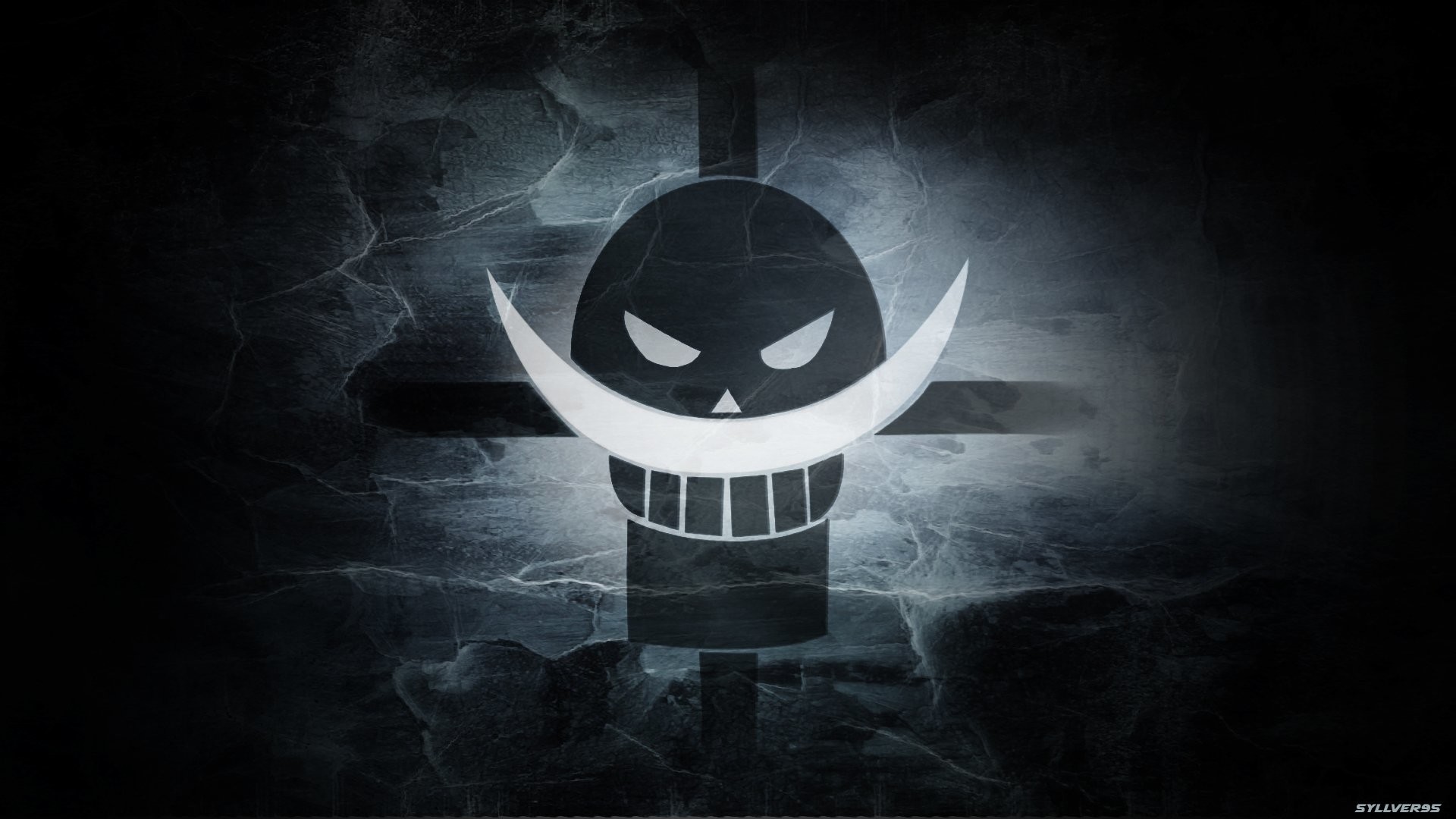 Barbabianca, One Piece, Jolly Roger, Sfondo scuro, Full HD, wallpaper per computer