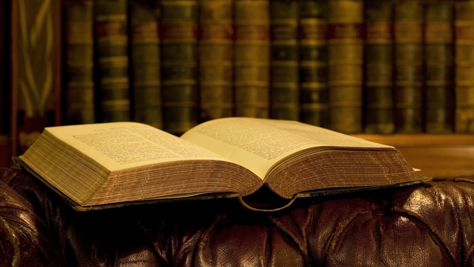 Libro aperto, Biblioteca, Pagine, Luce calda, Full HD, wallpaper desktop