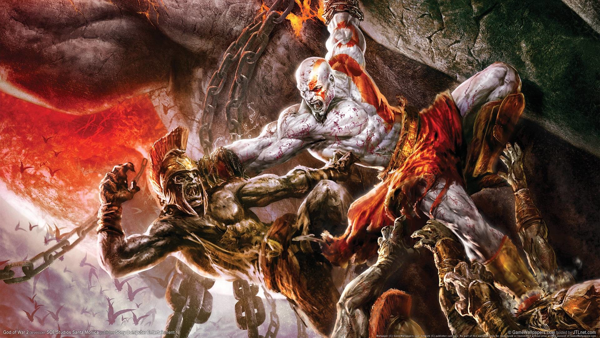 Kratos, God of War, Battaglia, Arte, Full HD, sfondo Windows 11